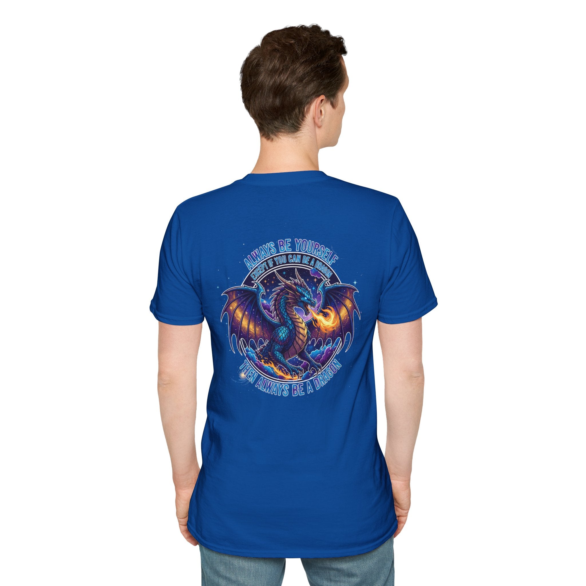 Infinity Dragon Men's Graphic T-Shirt | DTG-Printed 'Always Be Yourself or Always Be a Dragon' Tee