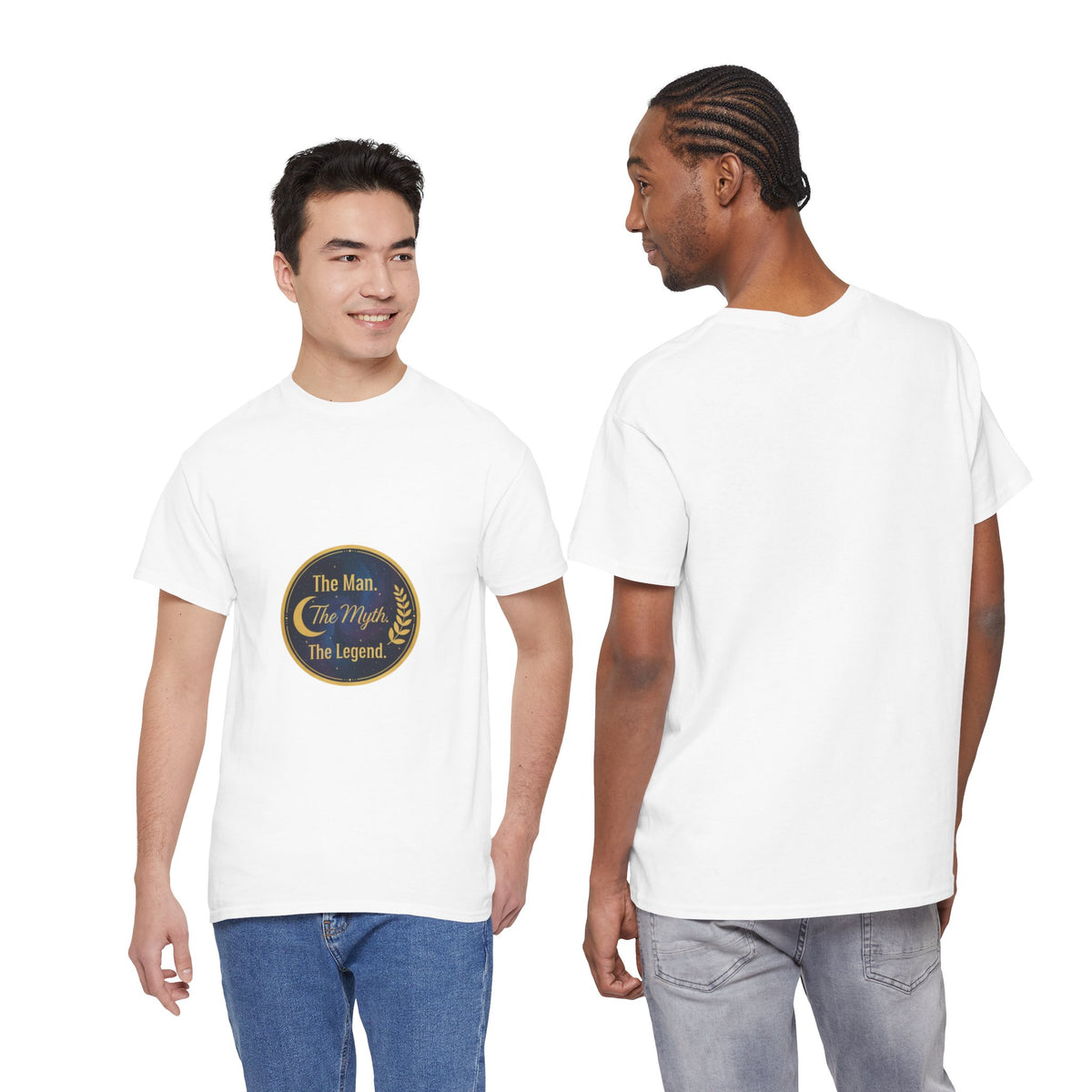 The Man. The Myth. The Legend. Men's T-Shirt — Vintage Badge Graphic Tee | DTG Print