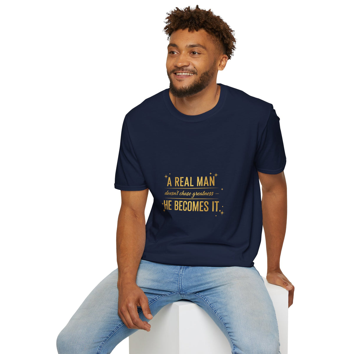 "A Real Man" Men's Graphic Tee | Inspirational Quote T-Shirt