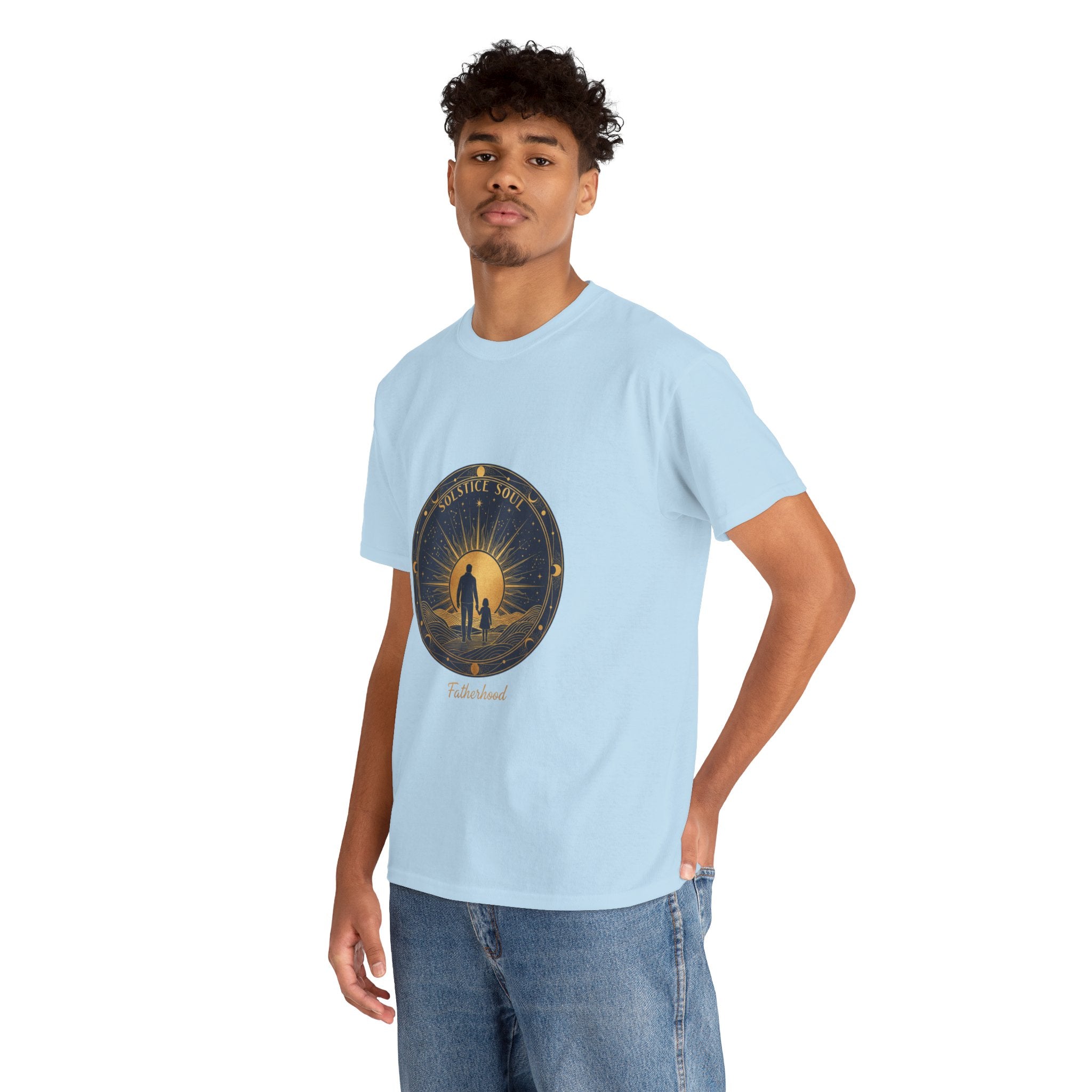 Adventure Awaits Men's T-Shirt — Sunset Silhouette Graphic Tee | DTG Print