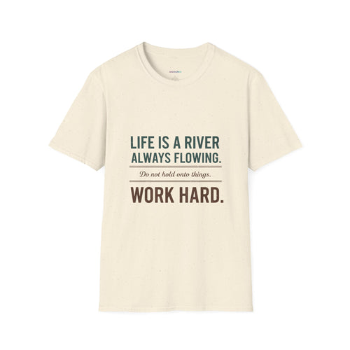 "Life Is a River, Always Flowing" T-Shirt | Unisex Motivational Graphic Tee
