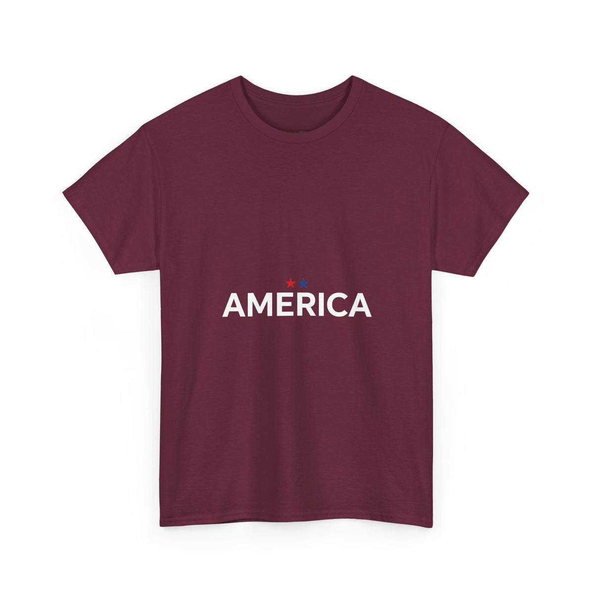 America Unisex T-Shirt — Minimal Patriotic Tee with Red Star | DTG Print