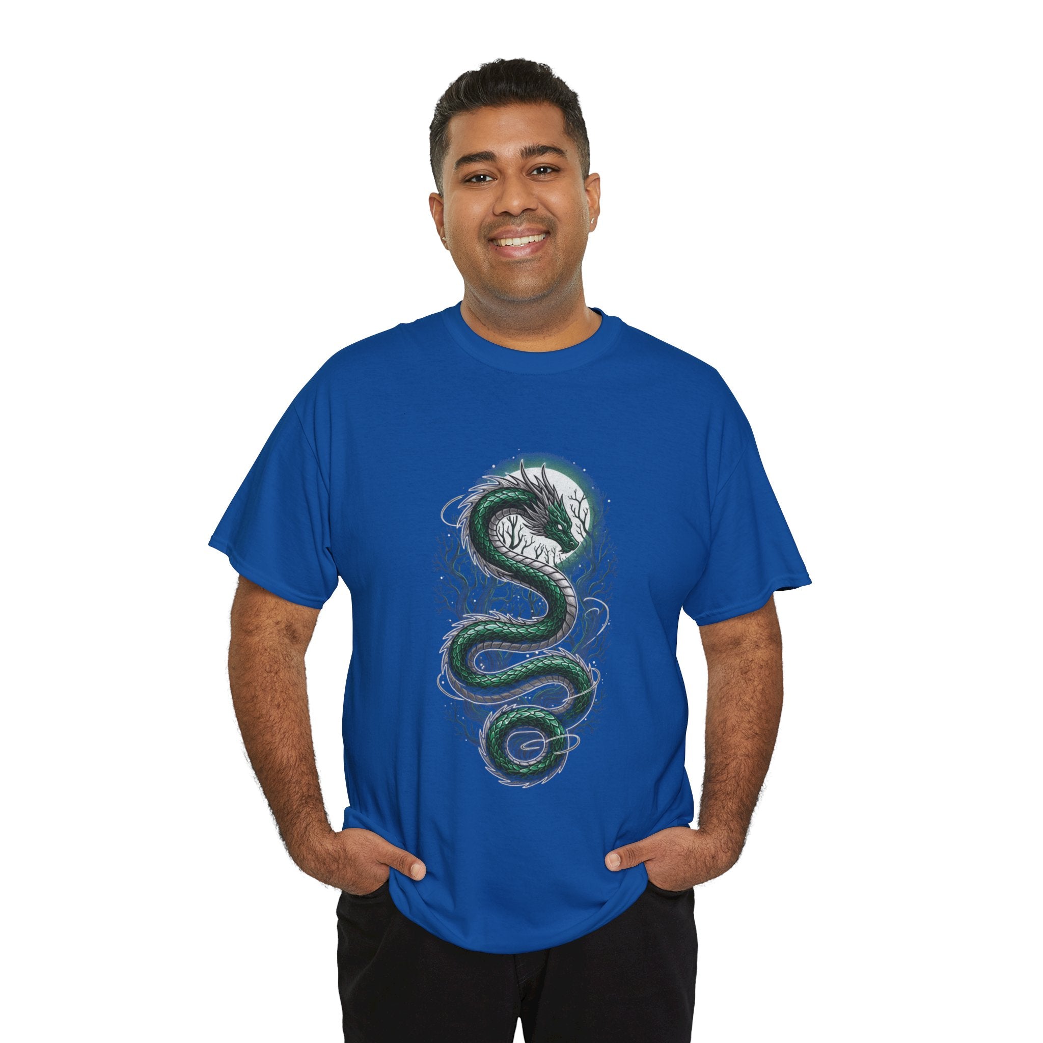 Green Serpent Branches Men's T-Shirt — DTG Printed Cotton Tee