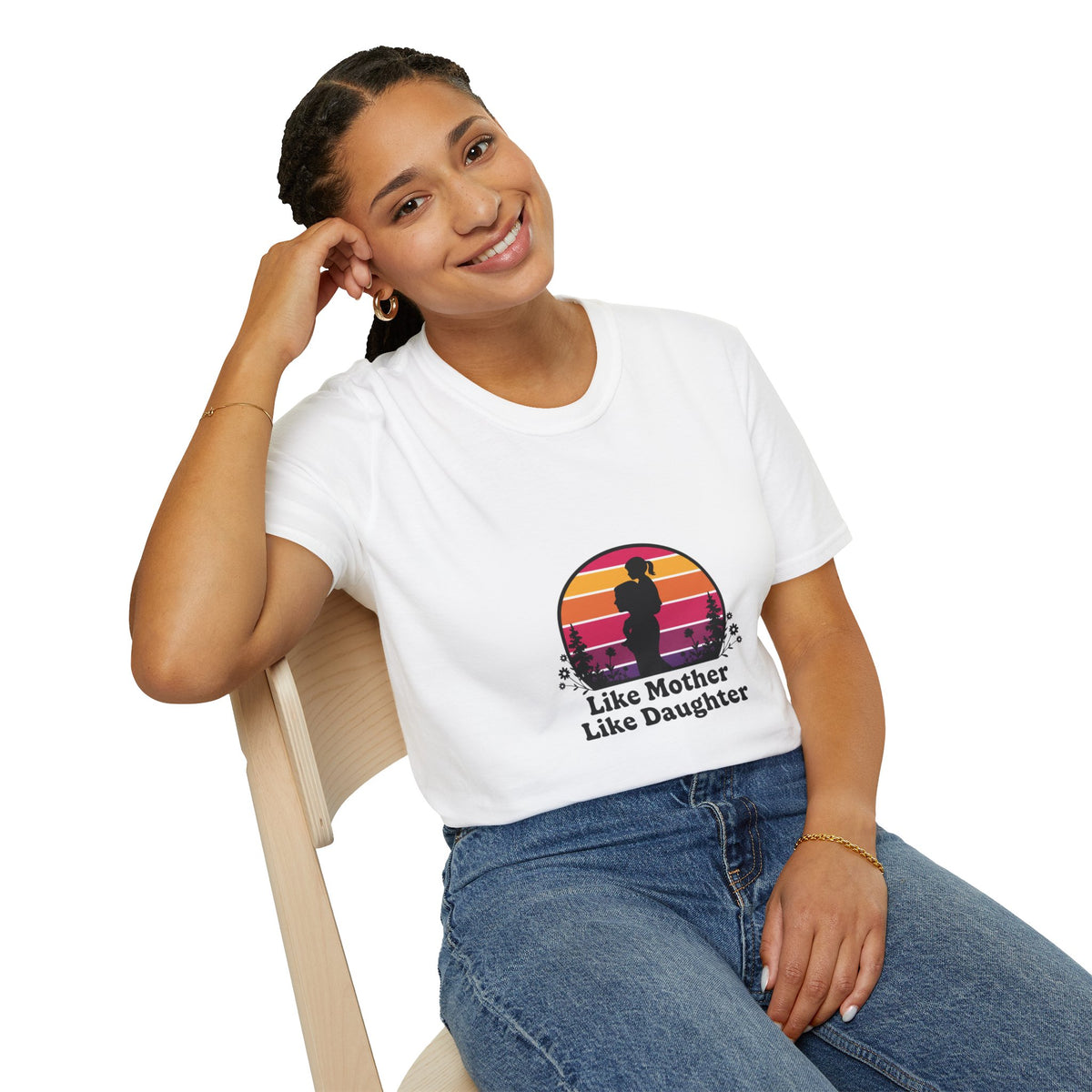 Like Mother Like Daughter T-Shirt | Matching Mom & Daughter Retro Sunset Tee | DTG Women's Graphic Tee