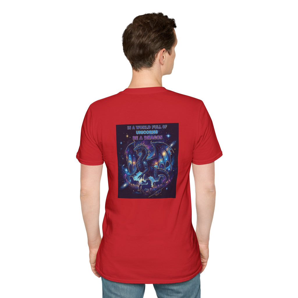 Men's Dragon Back Print Graphic T-Shirt | DTG-Printed Cotton Tee