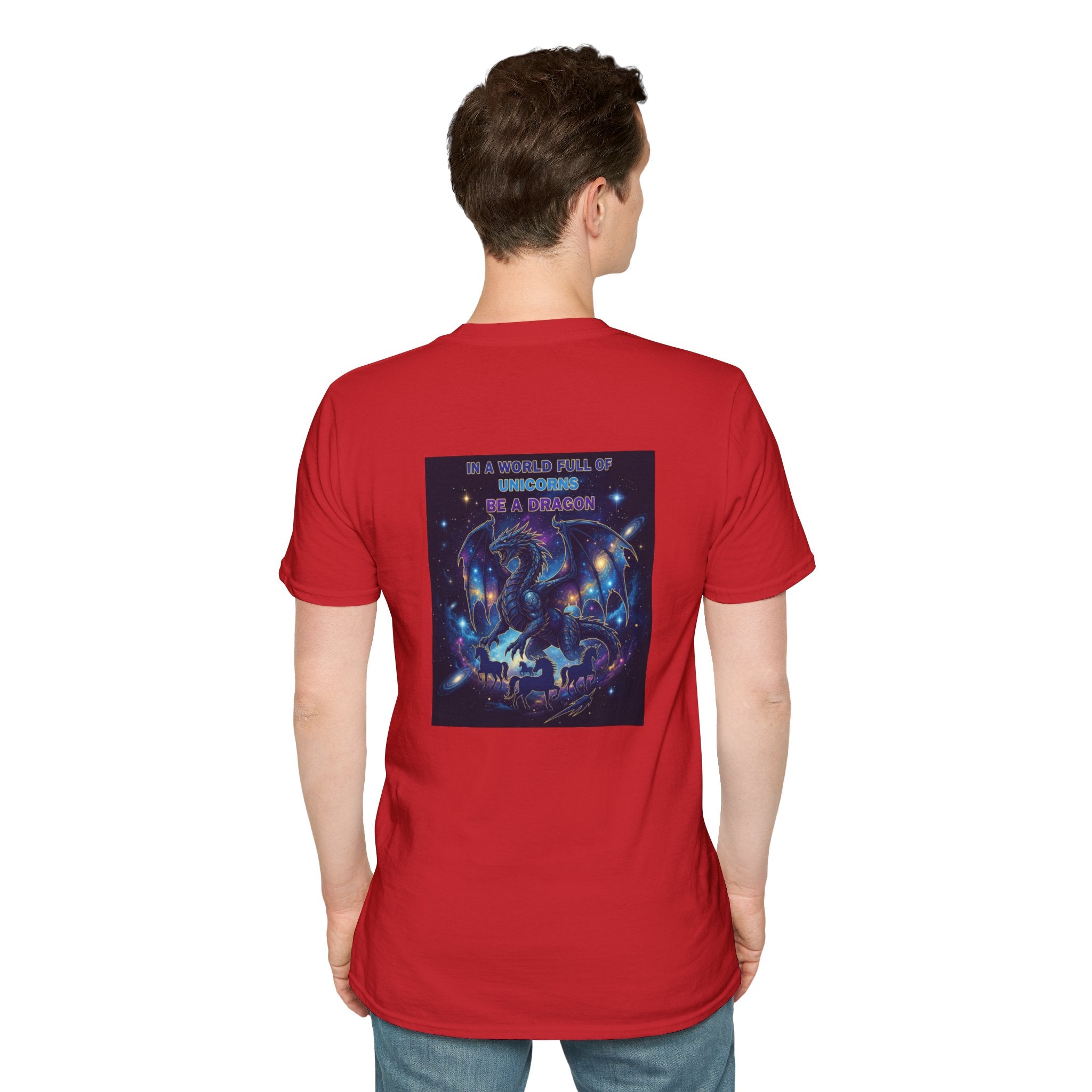 Men's Dragon Back Print Graphic T-Shirt | DTG-Printed Cotton Tee