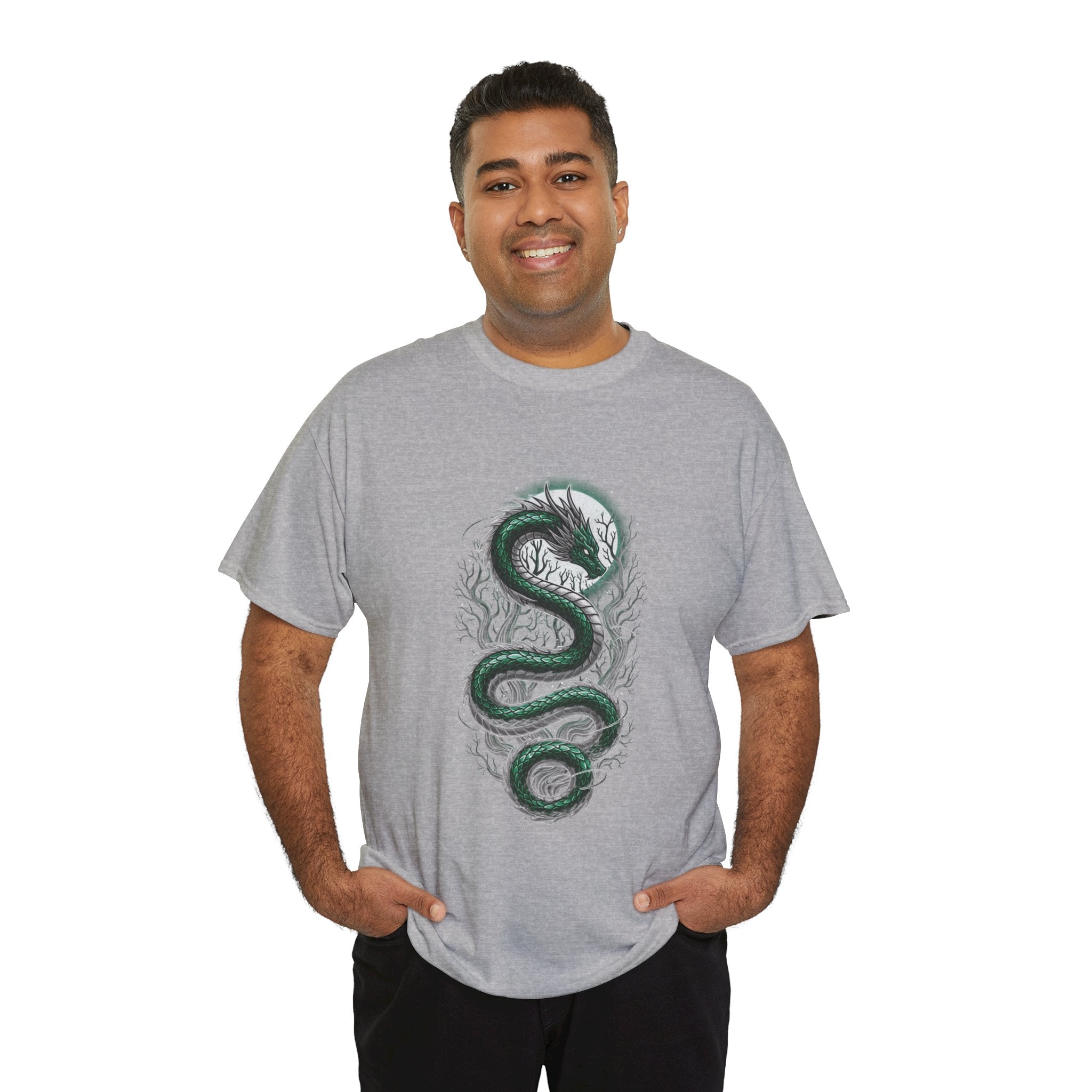 Green Serpent Branches Men's T-Shirt — DTG Printed Cotton Tee