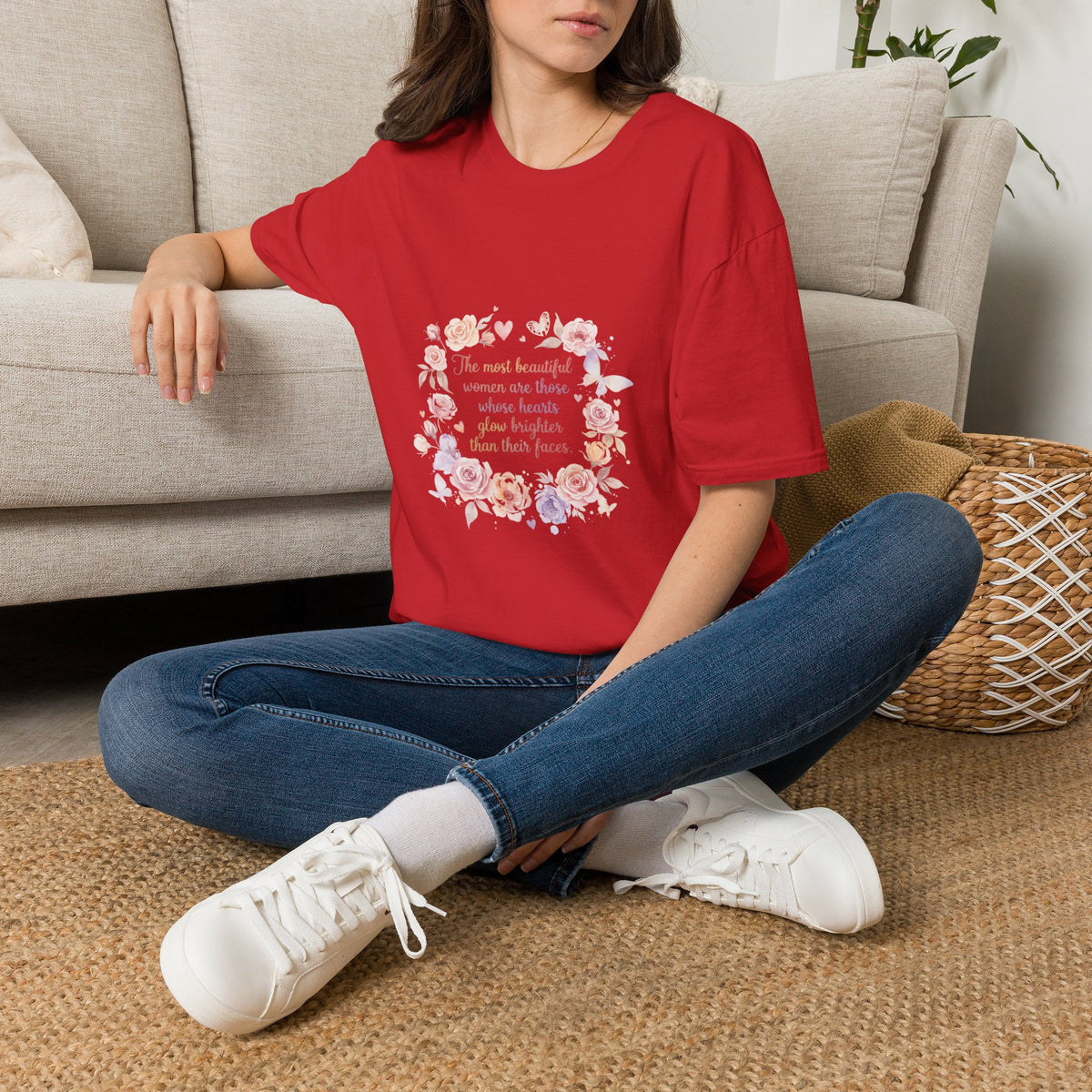 Inner Beauty Floral Women's T-Shirt | DTG-Printed Inspirational Flower Design Tee