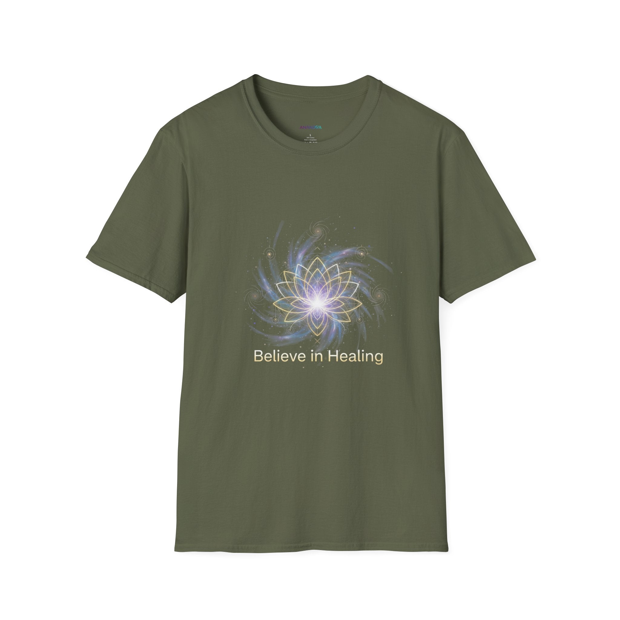 Believe in Healing Unisex T-Shirt — Lotus Flower Spiritual Graphic Tee