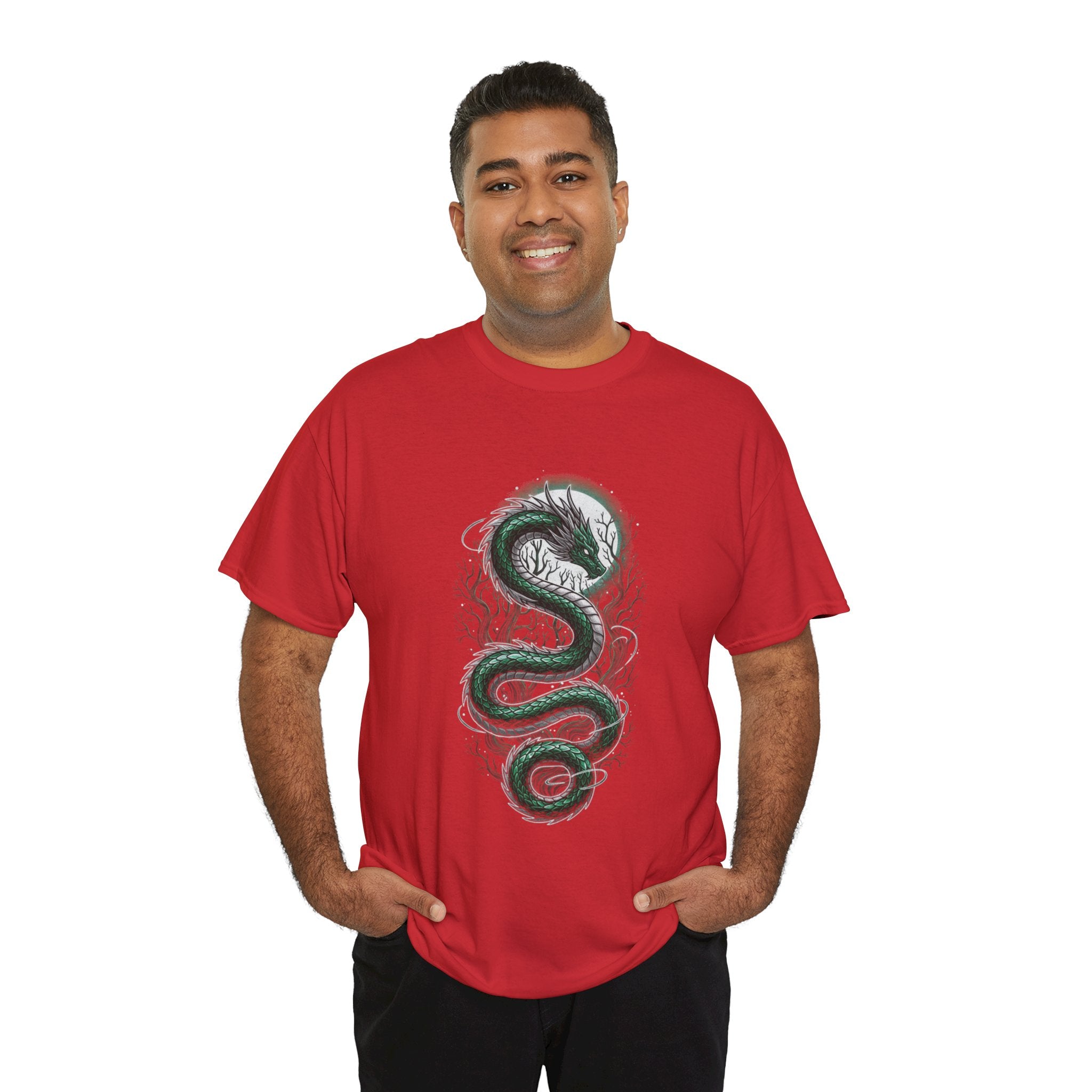 Green Serpent Branches Men's T-Shirt — DTG Printed Cotton Tee