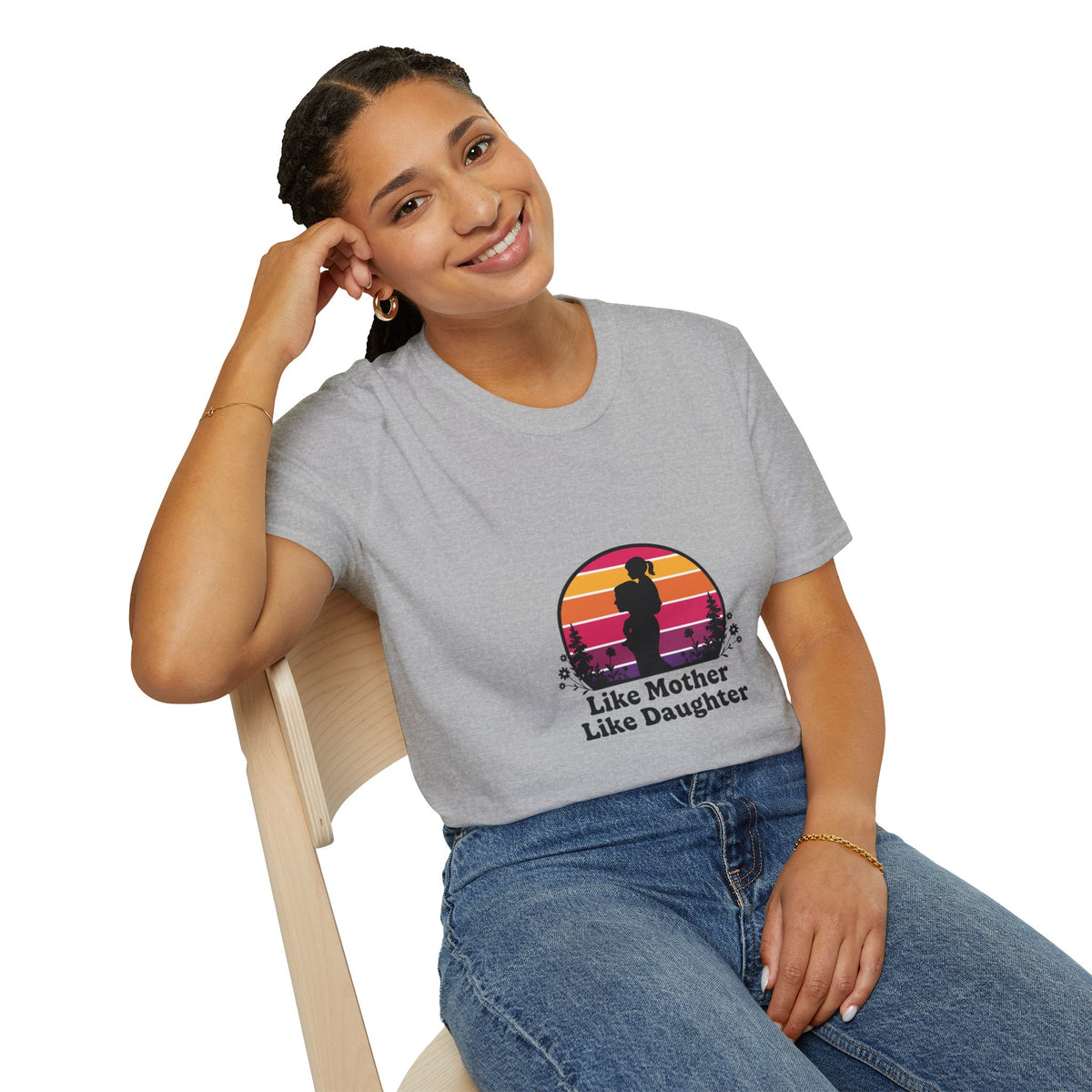 Like Mother Like Daughter T-Shirt | Matching Mom & Daughter Retro Sunset Tee | DTG Women's Graphic Tee
