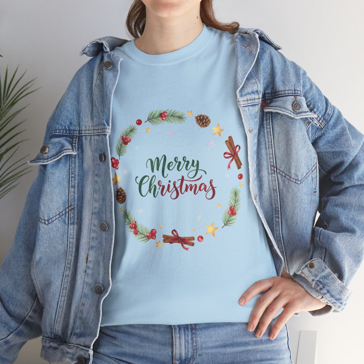Christmas Wreath Tee | Watercolor Holiday Graphic T-Shirt | Unisex DTG