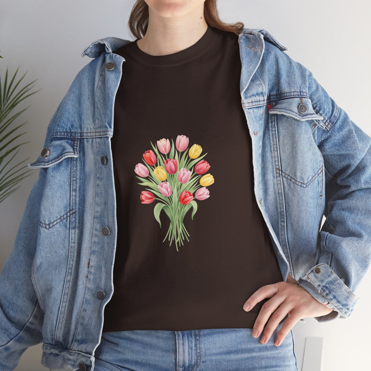 Tulip Bouquet Tee — Women's Watercolor Floral DTG Graphic T-Shirt