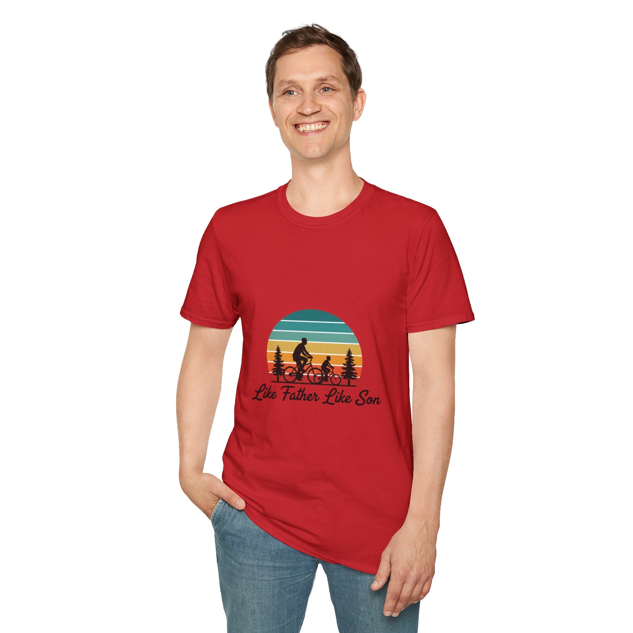 Like Father Like Son T-Shirt | Father & Son Camping Vintage Sunset Tee | DTG Men's Graphic Tee
