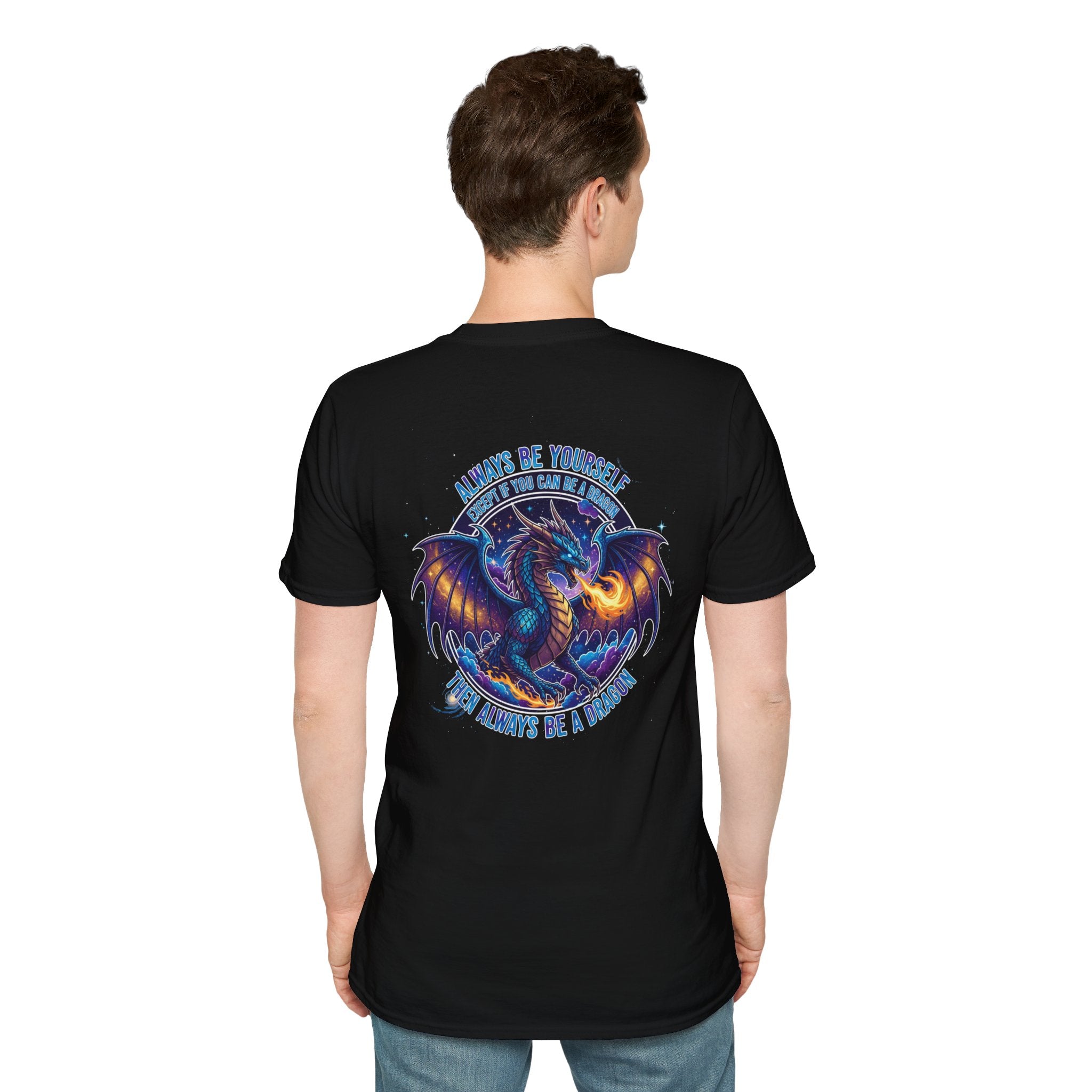 Infinity Dragon Men's Graphic T-Shirt | DTG-Printed 'Always Be Yourself or Always Be a Dragon' Tee
