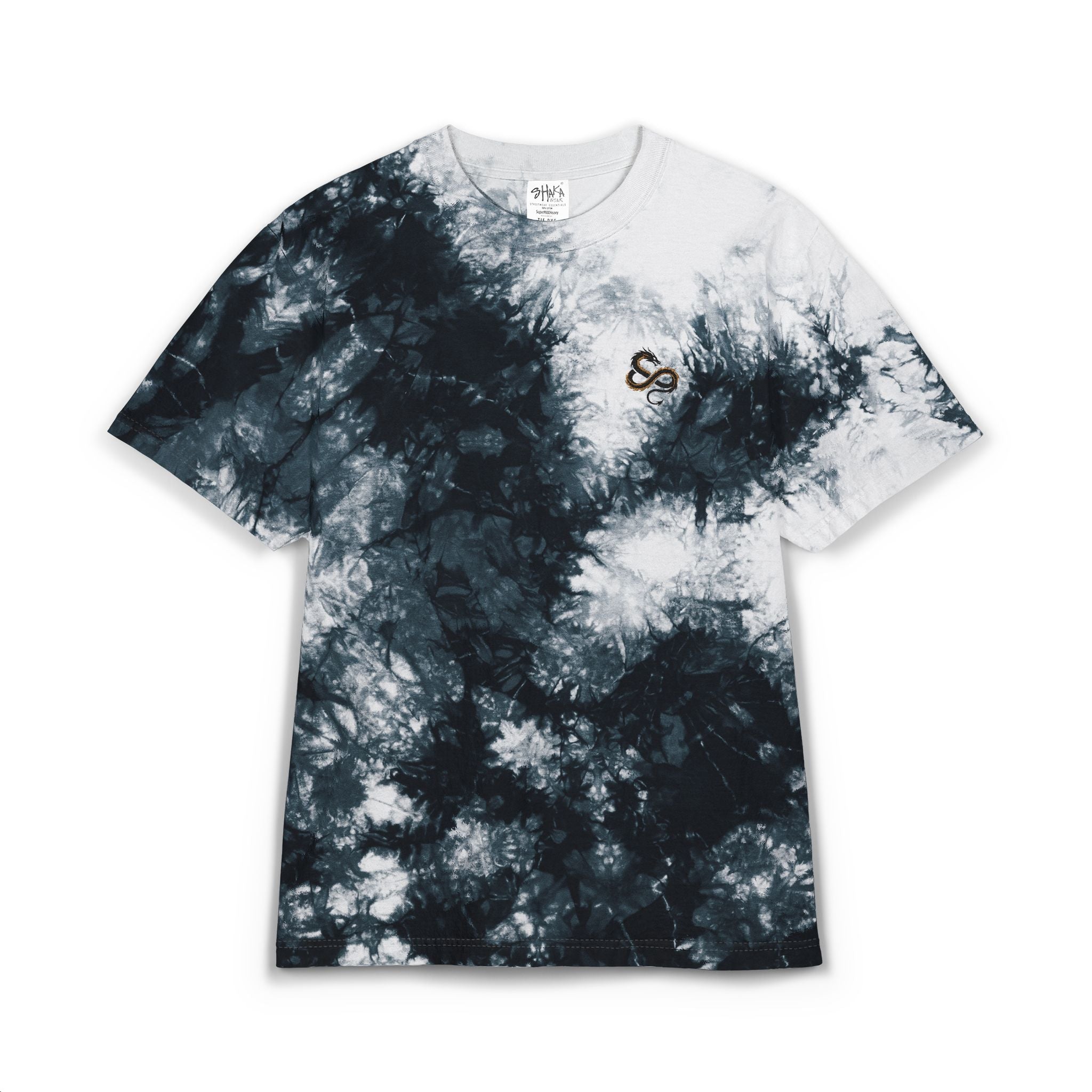 Dragon Embroidered Tie-Dye Oversized T-Shirt — Men's Heavyweight Cotton Tee