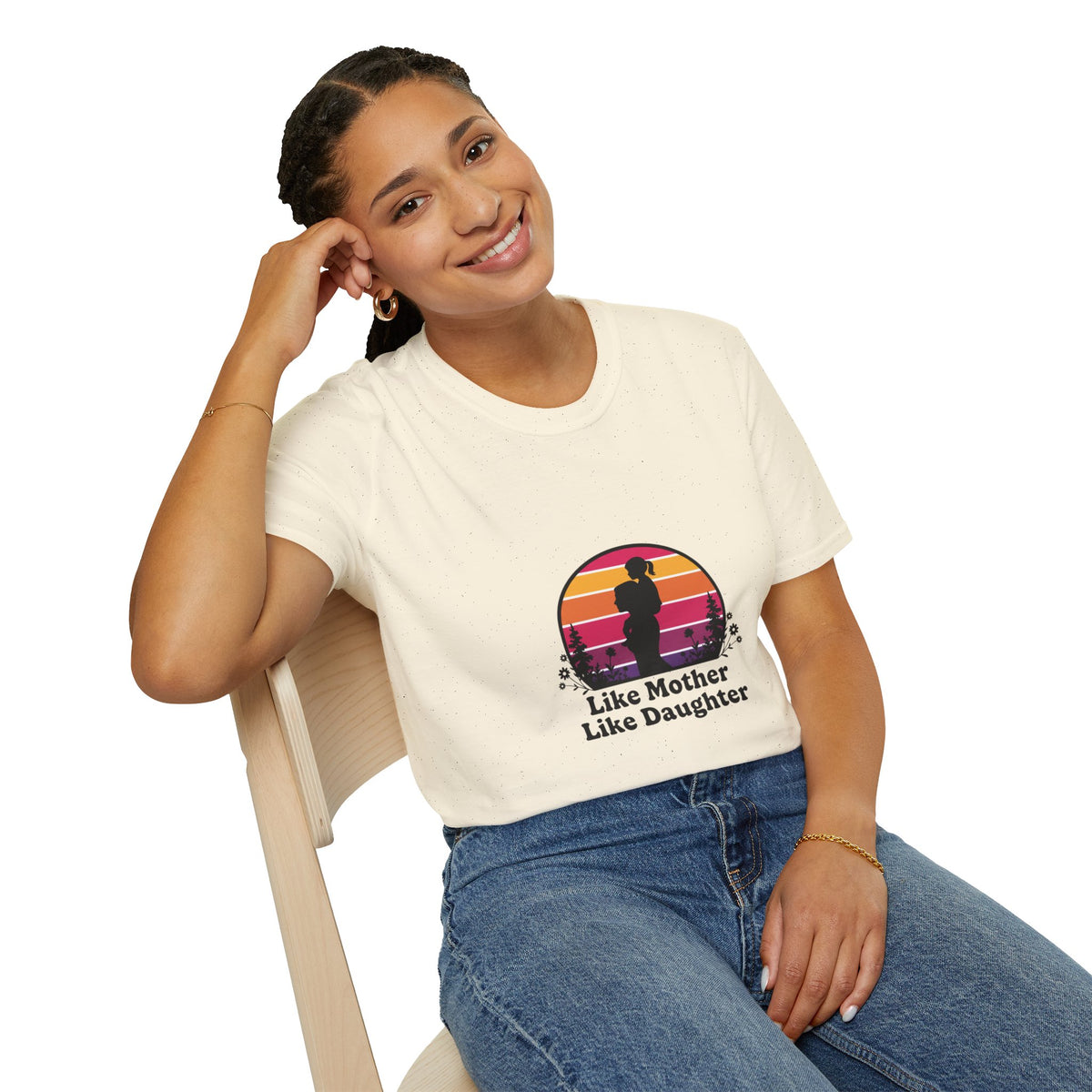 Like Mother Like Daughter T-Shirt | Matching Mom & Daughter Retro Sunset Tee | DTG Women's Graphic Tee