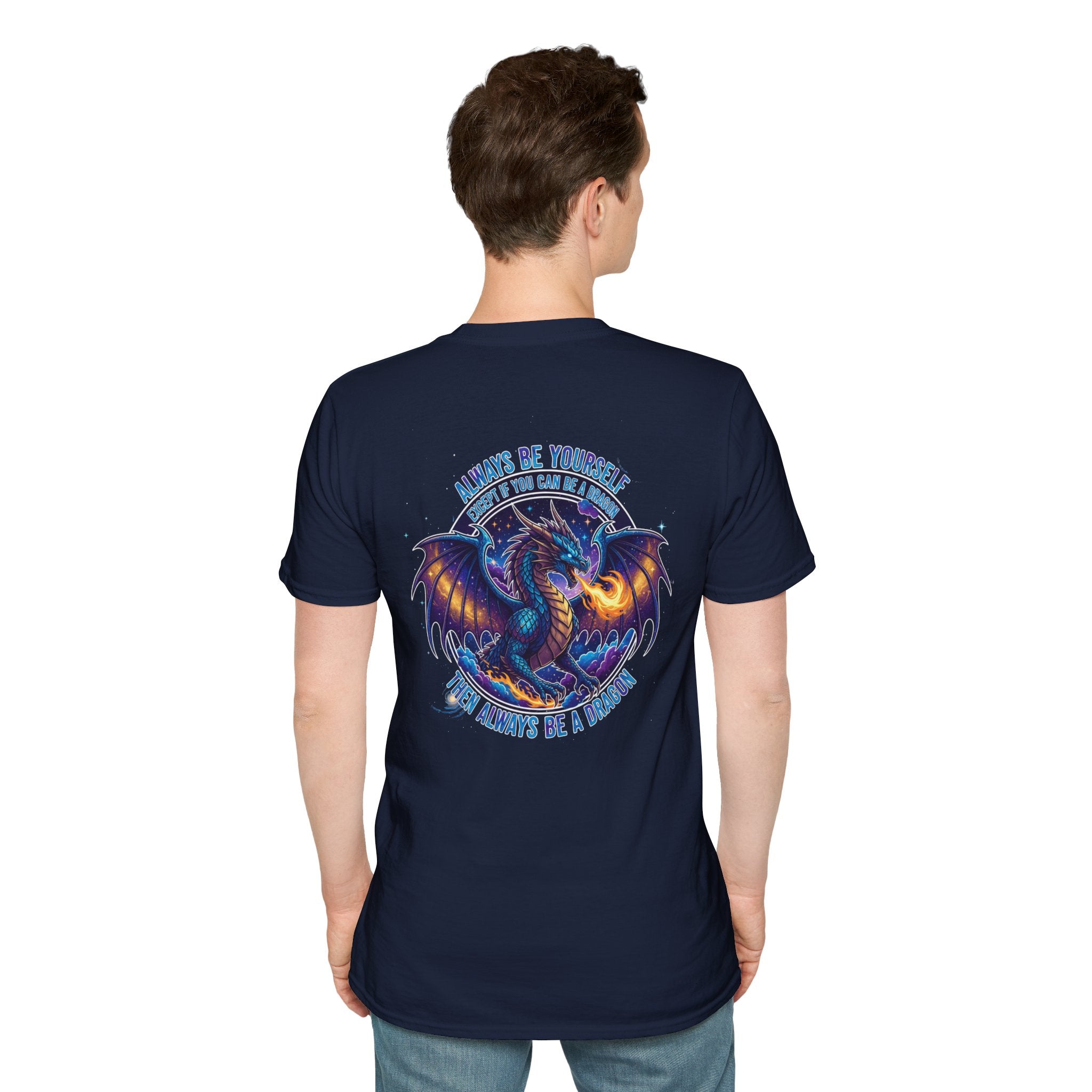 Infinity Dragon Men's Graphic T-Shirt | DTG-Printed 'Always Be Yourself or Always Be a Dragon' Tee