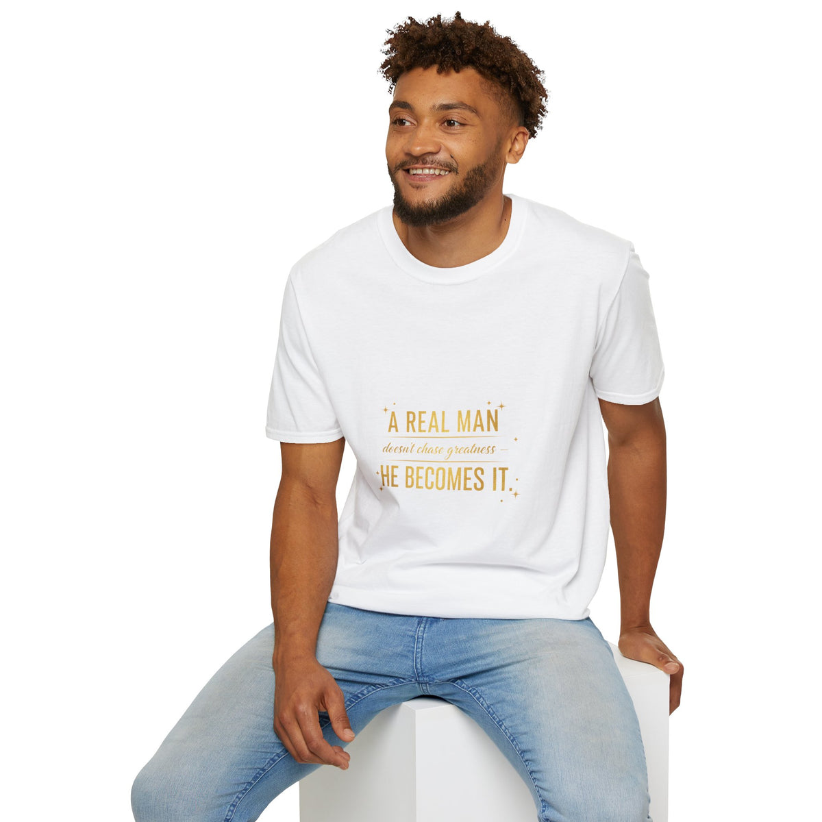 "A Real Man" Men's Graphic Tee | Inspirational Quote T-Shirt