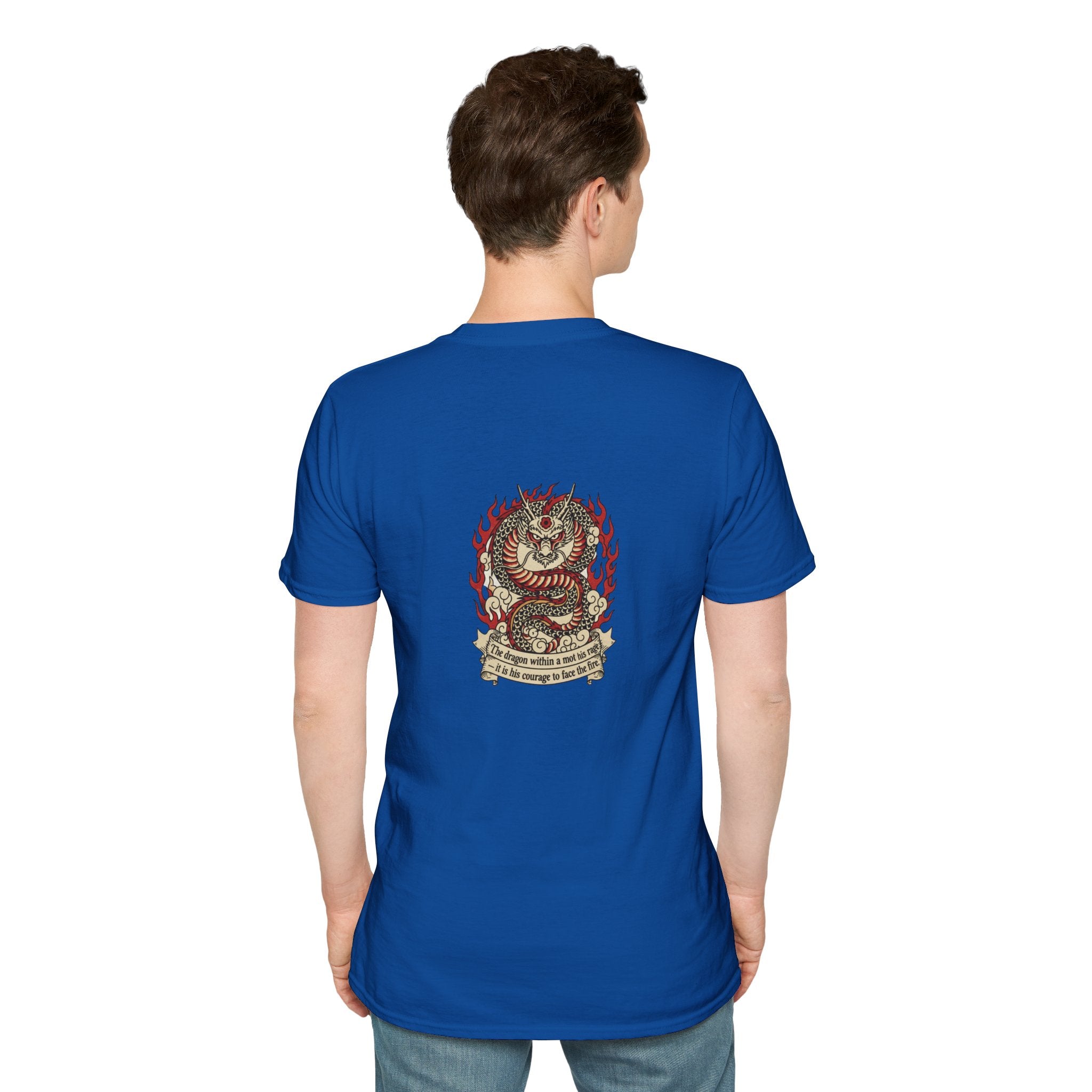 Men's Graphic Tee — Flaming Snake Crest with "Born to Rise" Banner