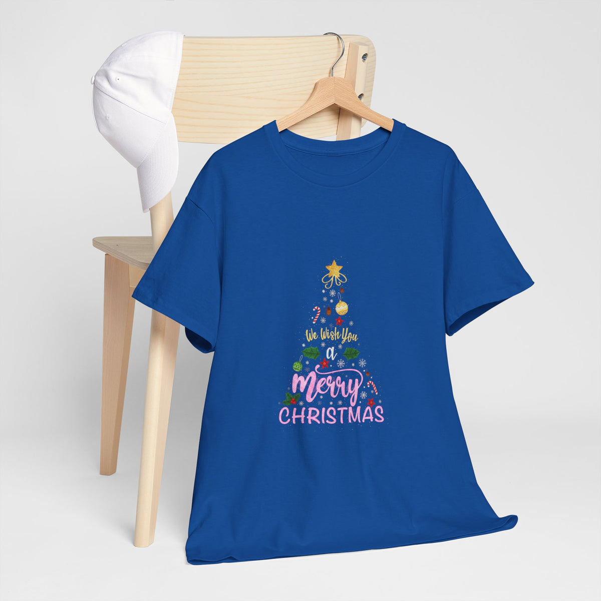 Merry Christmas Tree Graphic Tee | Festive Ornament Holiday Shirt | Unisex DTG