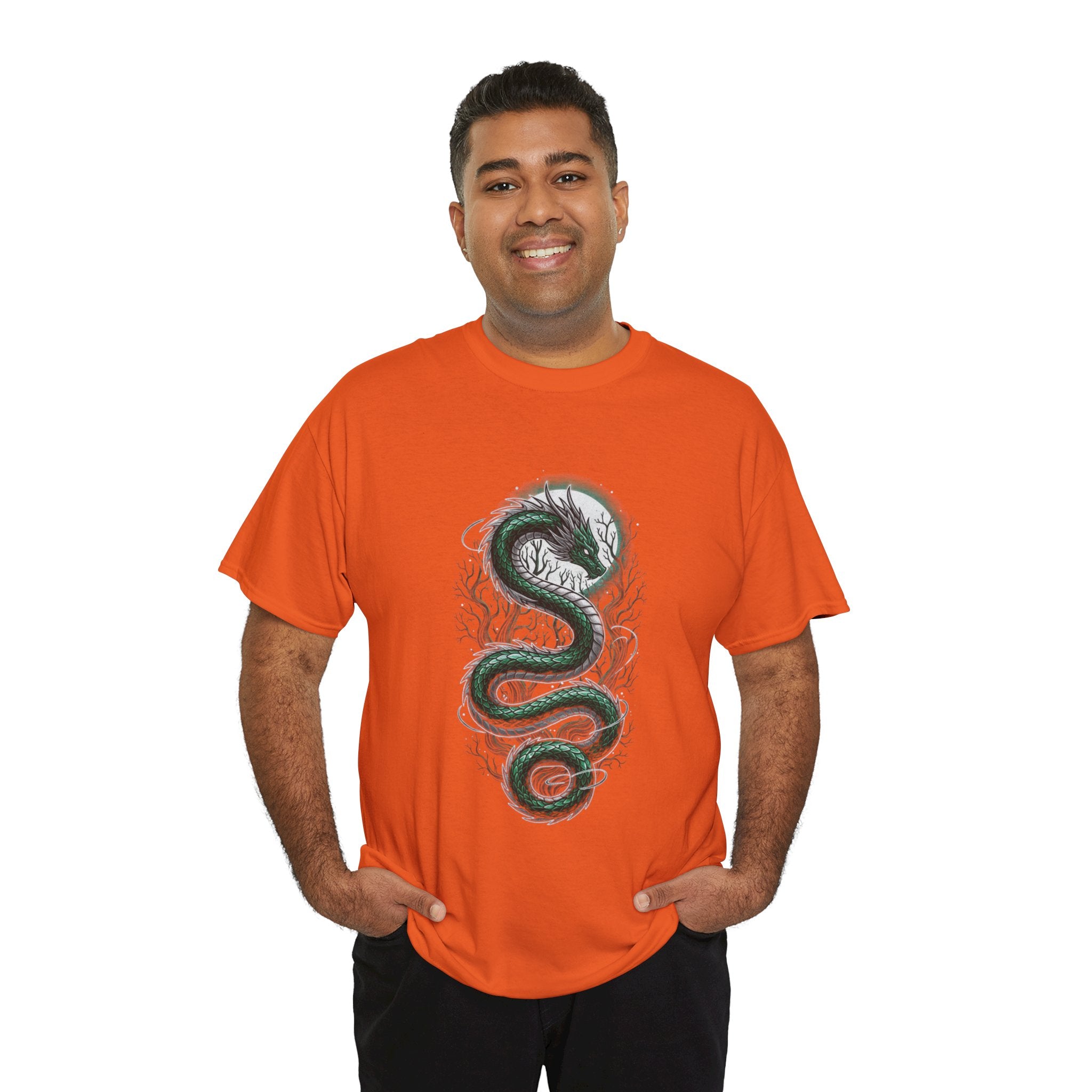 Green Serpent Branches Men's T-Shirt — DTG Printed Cotton Tee