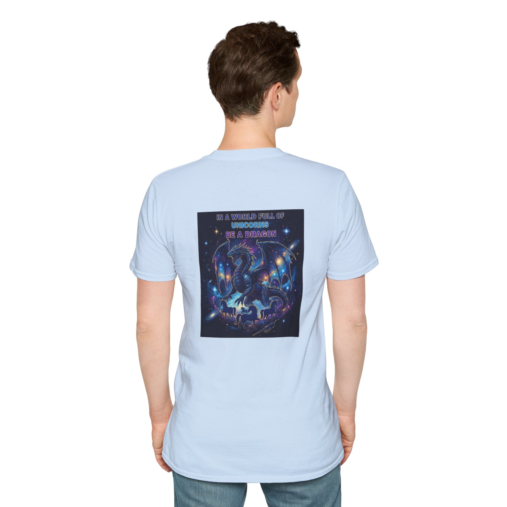 Men's Dragon Back Print Graphic T-Shirt | DTG-Printed Cotton Tee