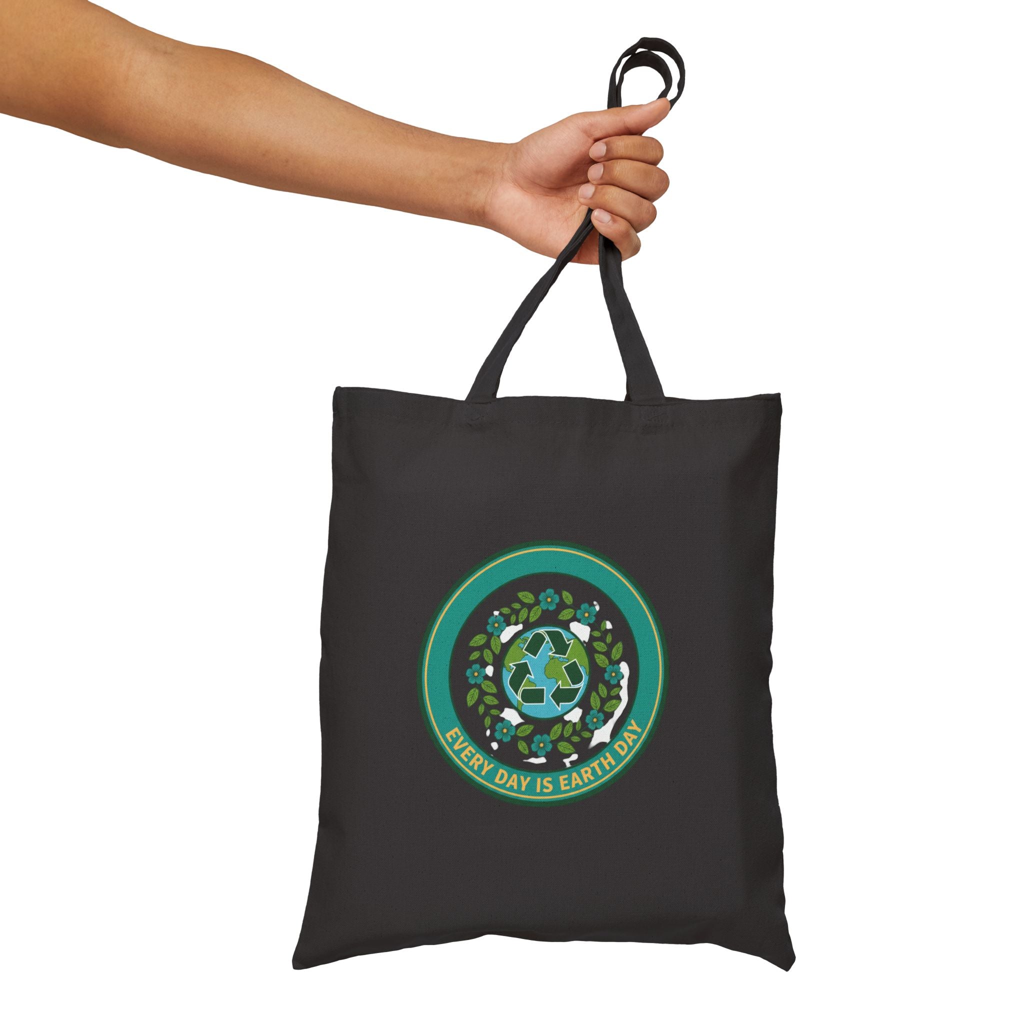 Every Day Is Earth Day Cotton Tote Bag — DTG Printed Canvas Bag
