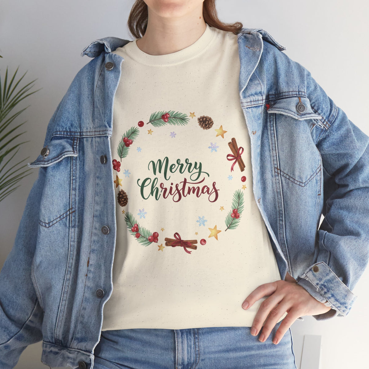 Christmas Wreath Tee | Watercolor Holiday Graphic T-Shirt | Unisex DTG