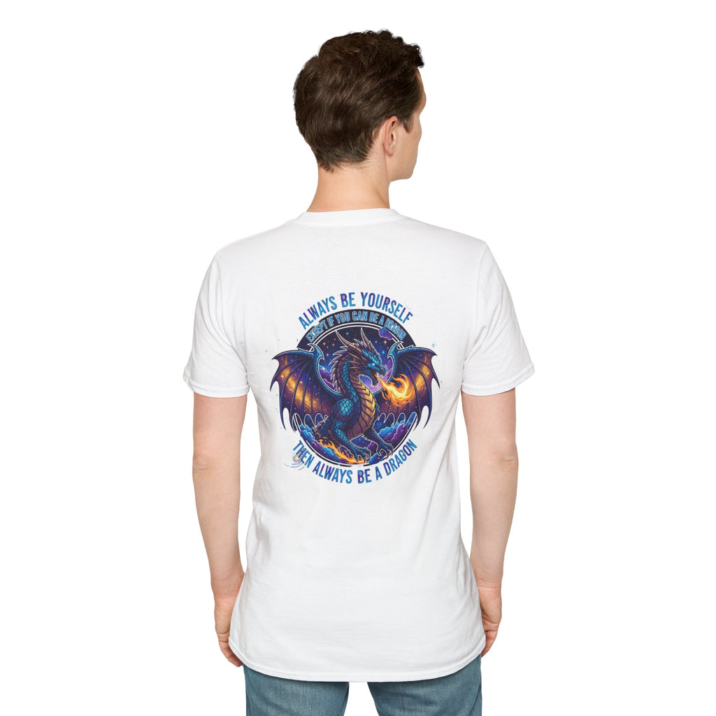 Infinity Dragon Men's Graphic T-Shirt | DTG-Printed 'Always Be Yourself or Always Be a Dragon' Tee
