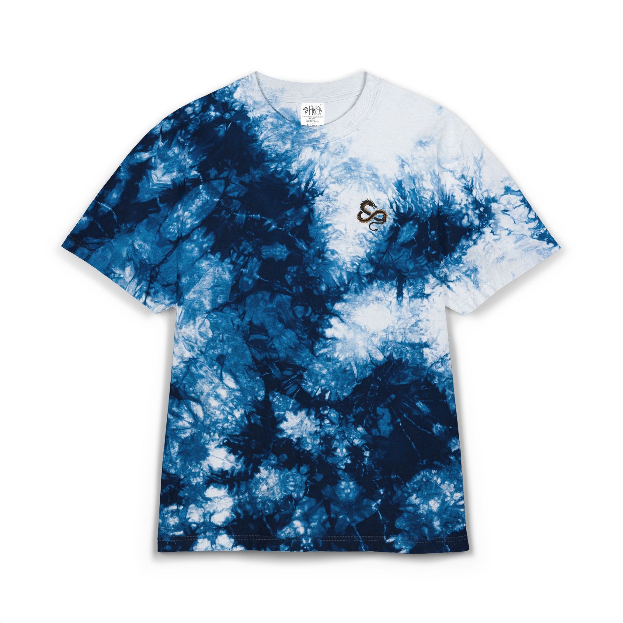 Dragon Embroidered Tie-Dye Oversized T-Shirt — Men's Heavyweight Cotton Tee