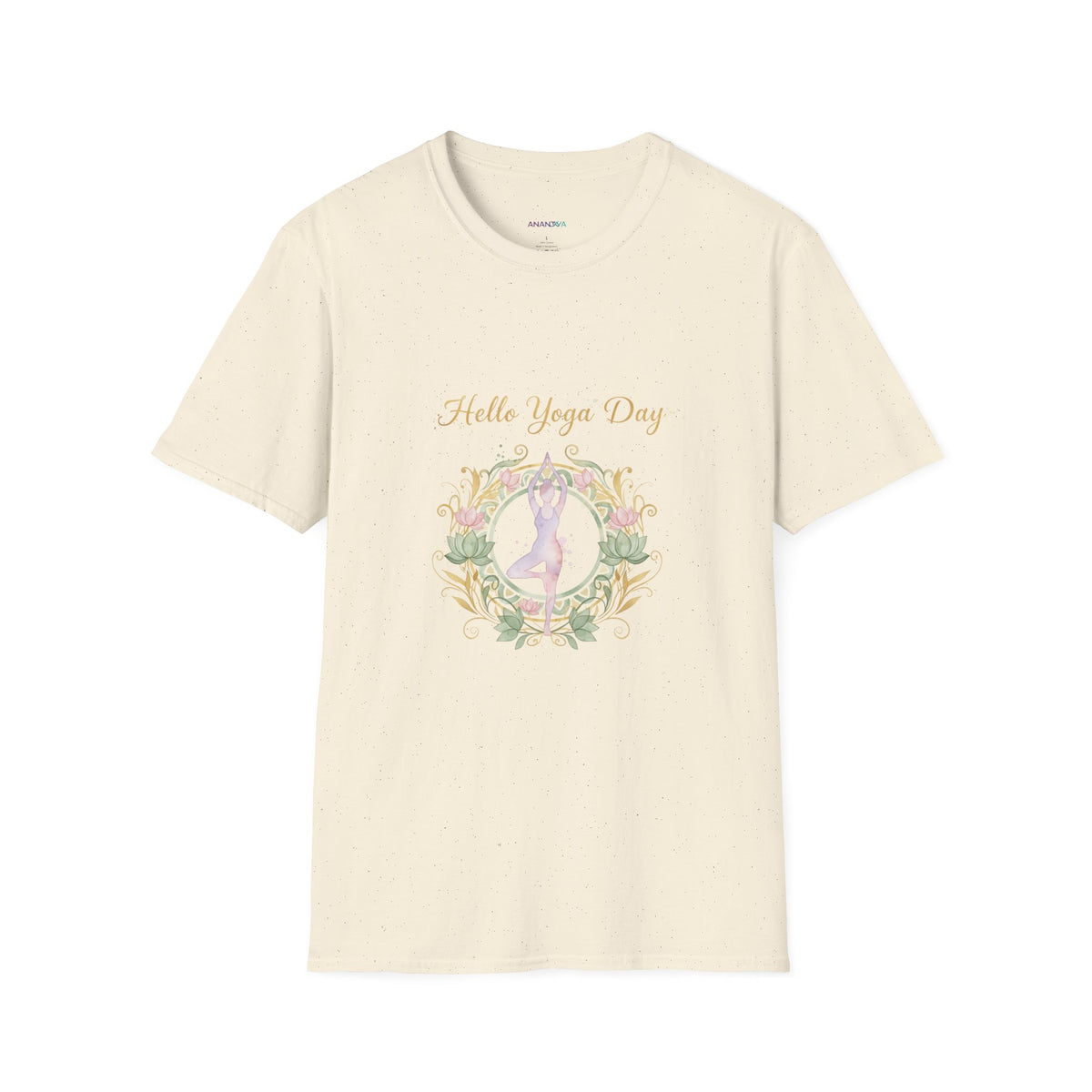 Yoga Day Floral T-Shirt — 'Hello Yoga Day' Pastel Mandala Tee