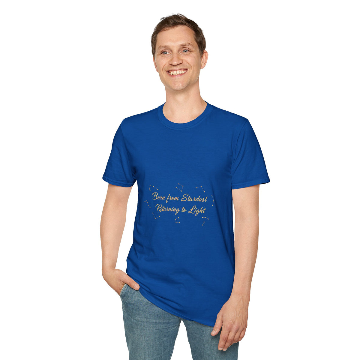 Born From Stardust Graphic T-Shirt — "Returning to Light" | Men's Celestial Constellation Tee