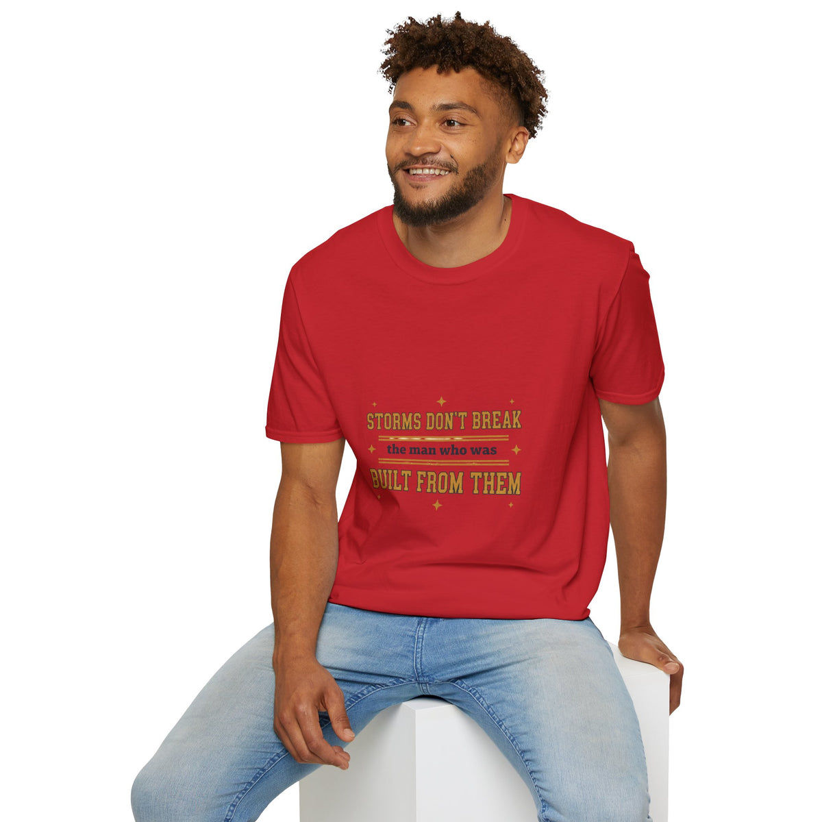 "Storms Don't Break the Man Who Was Built From Them" Men's Graphic Tee | Inspirational T-Shirt