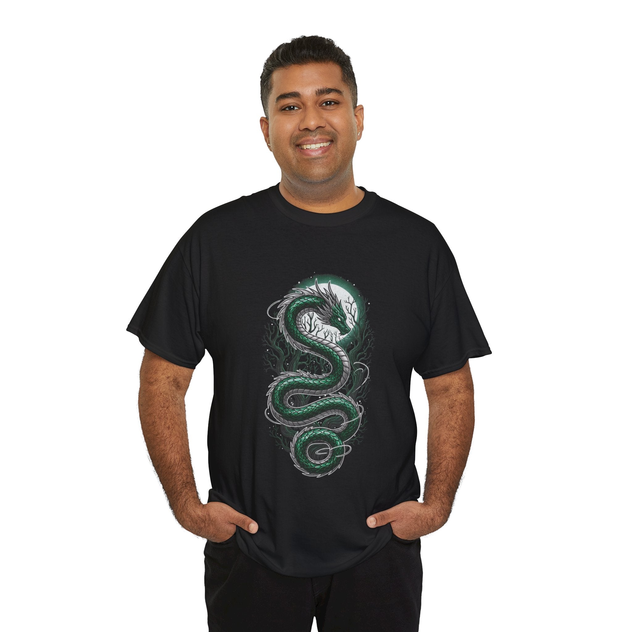 Green Serpent Branches Men's T-Shirt — DTG Printed Cotton Tee