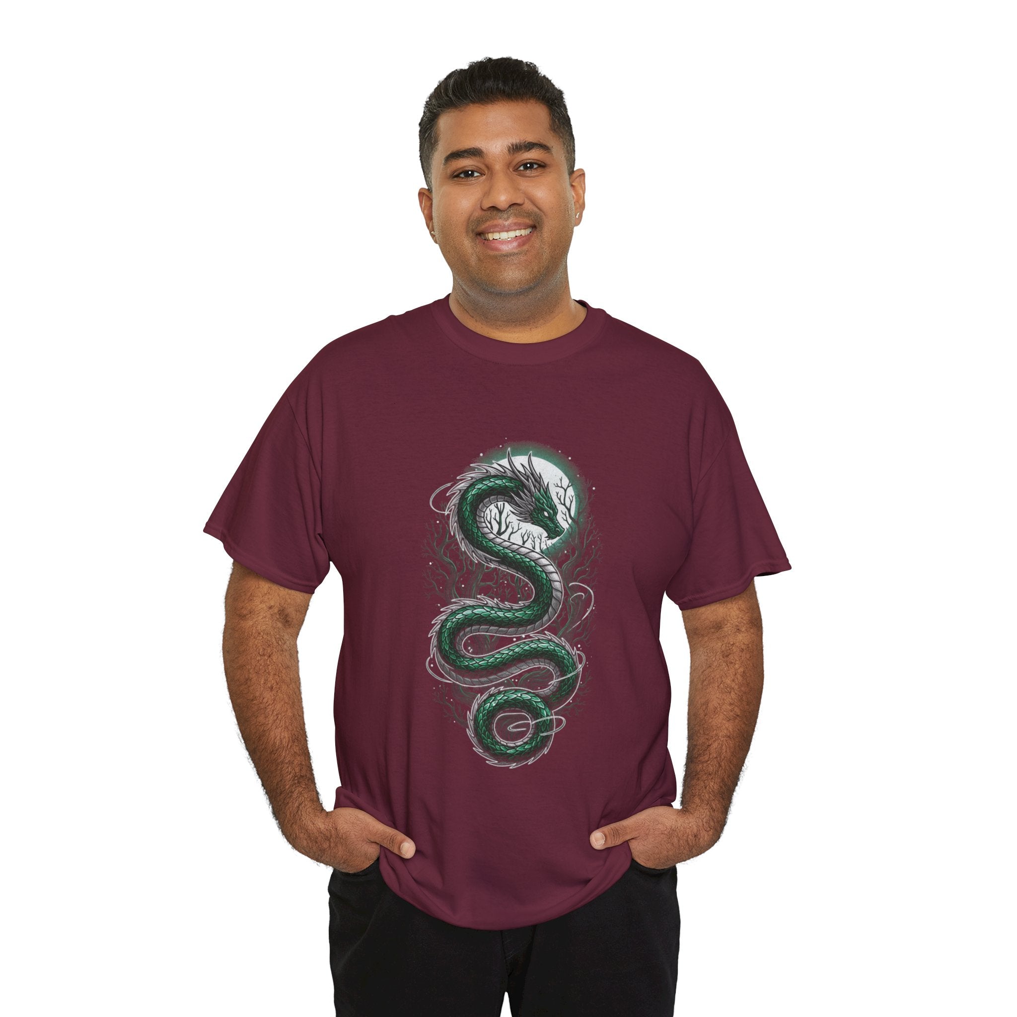 Green Serpent Branches Men's T-Shirt — DTG Printed Cotton Tee