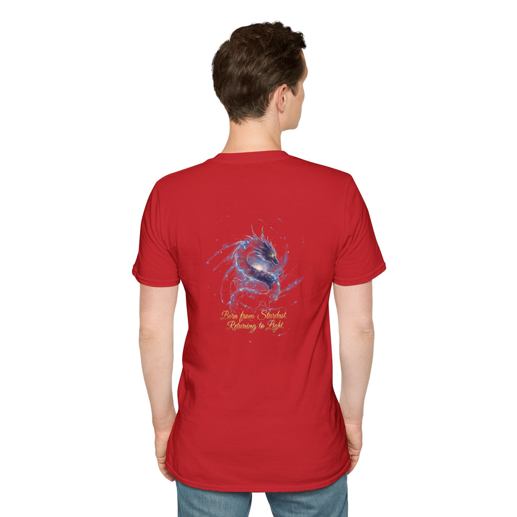 Men's Graphic T-Shirt — Fantasy Dragon Watercolor Art with Script Quote