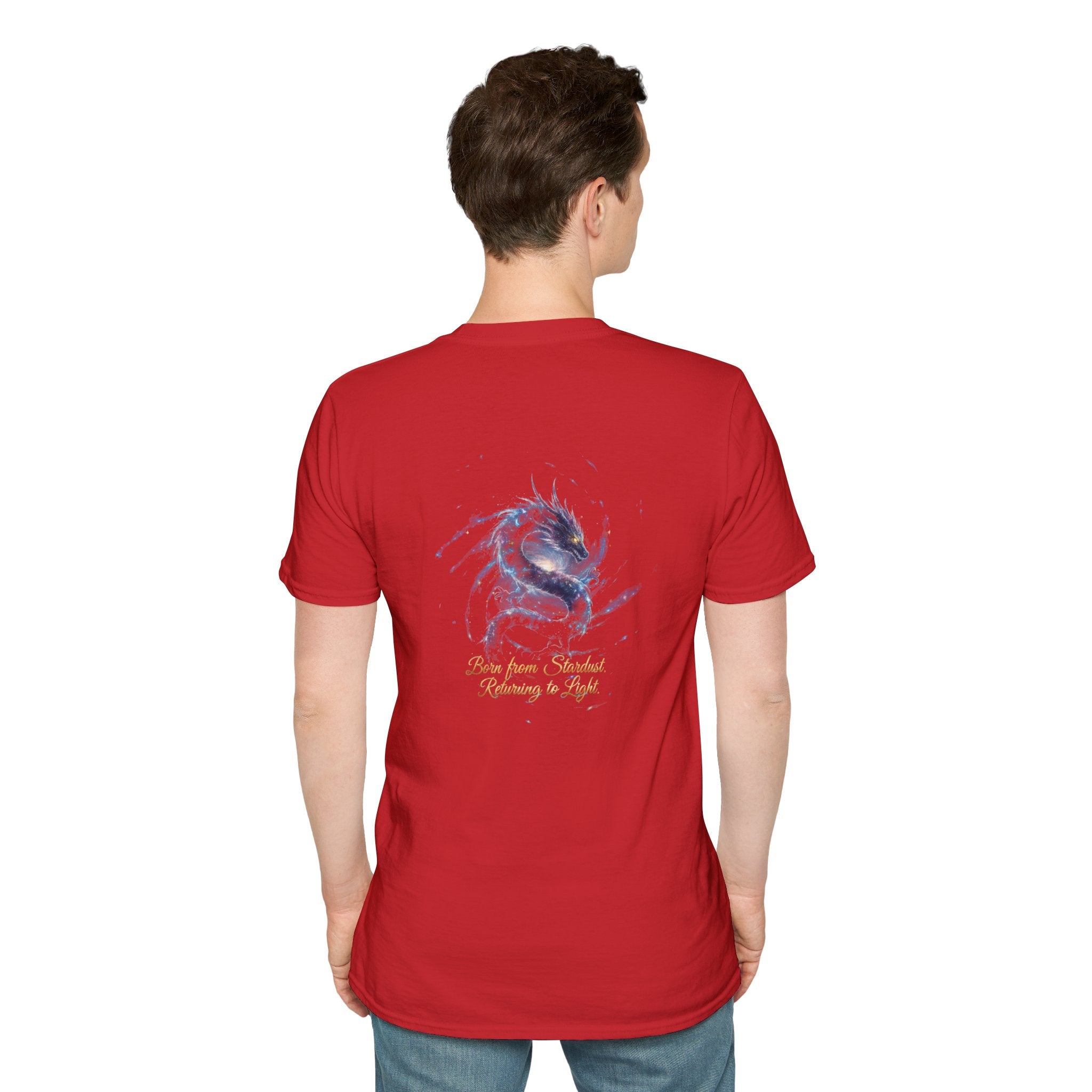 Men's Graphic T-Shirt — Fantasy Dragon Watercolor Art with Script Quote