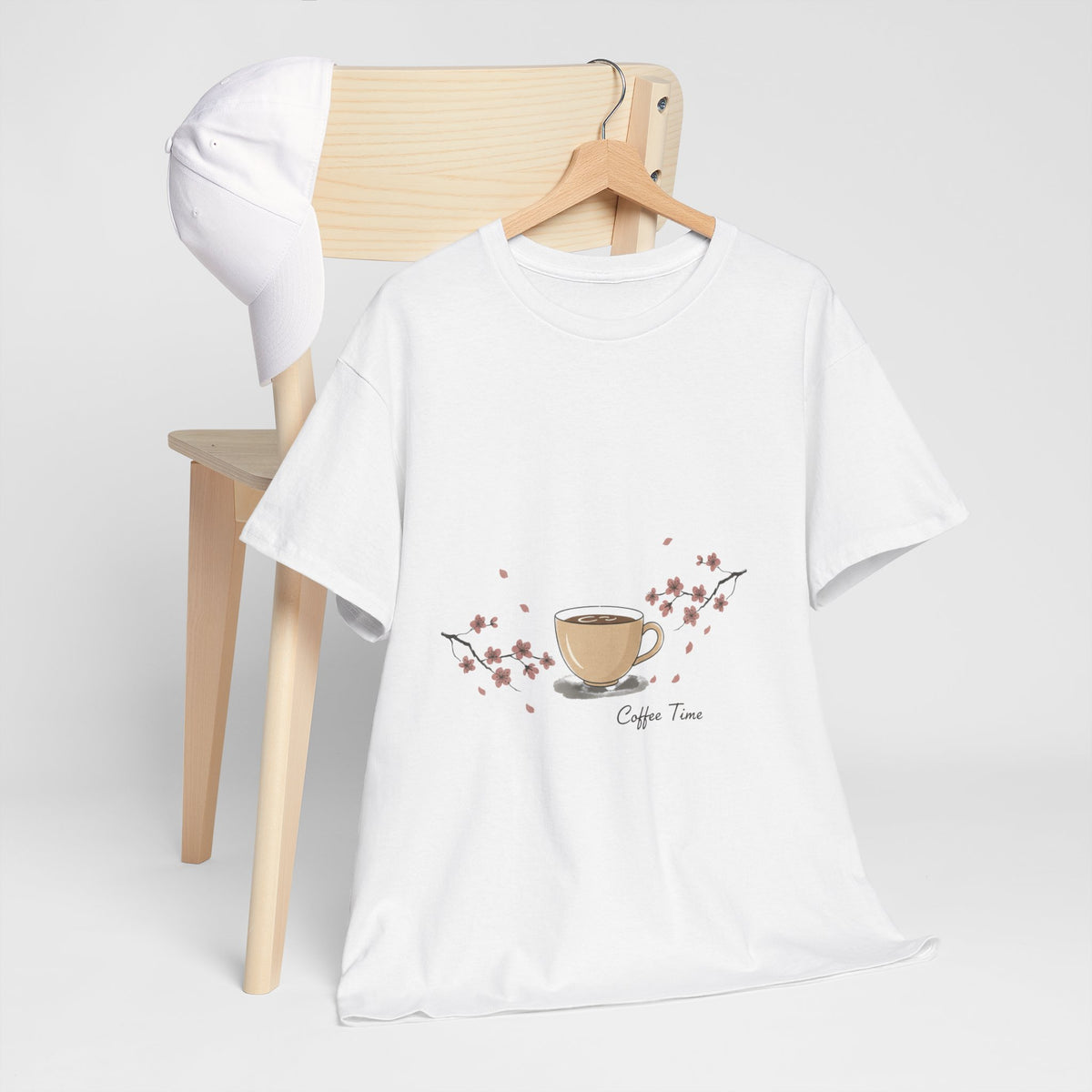 Coffee Time Women's Graphic T-Shirt — Floral Cup DTG Print