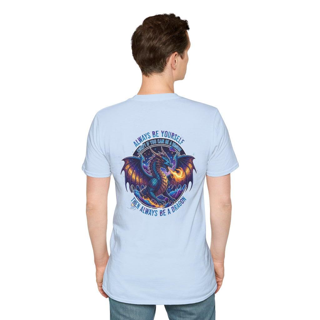 Infinity Dragon Men's Graphic T-Shirt | DTG-Printed 'Always Be Yourself or Always Be a Dragon' Tee