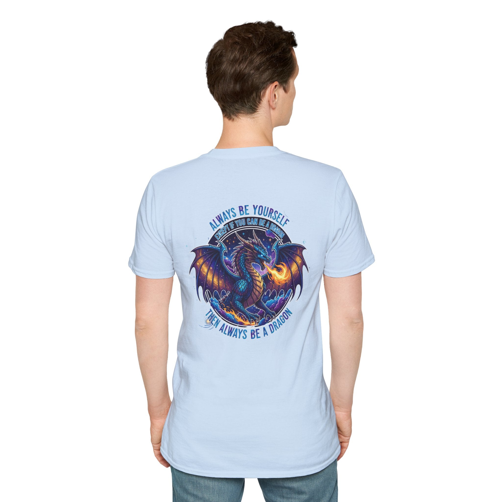 Infinity Dragon Men's Graphic T-Shirt | DTG-Printed 'Always Be Yourself or Always Be a Dragon' Tee