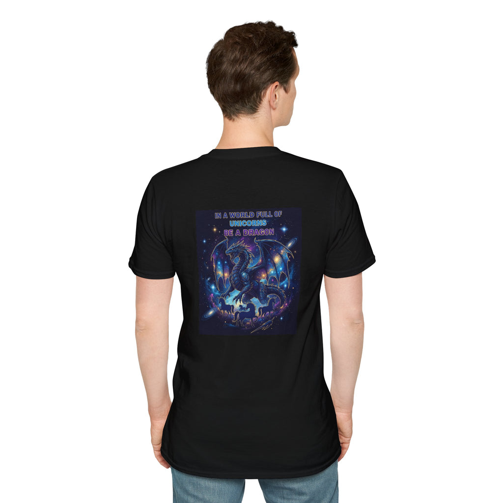Men's Dragon Back Print Graphic T-Shirt | DTG-Printed Cotton Tee