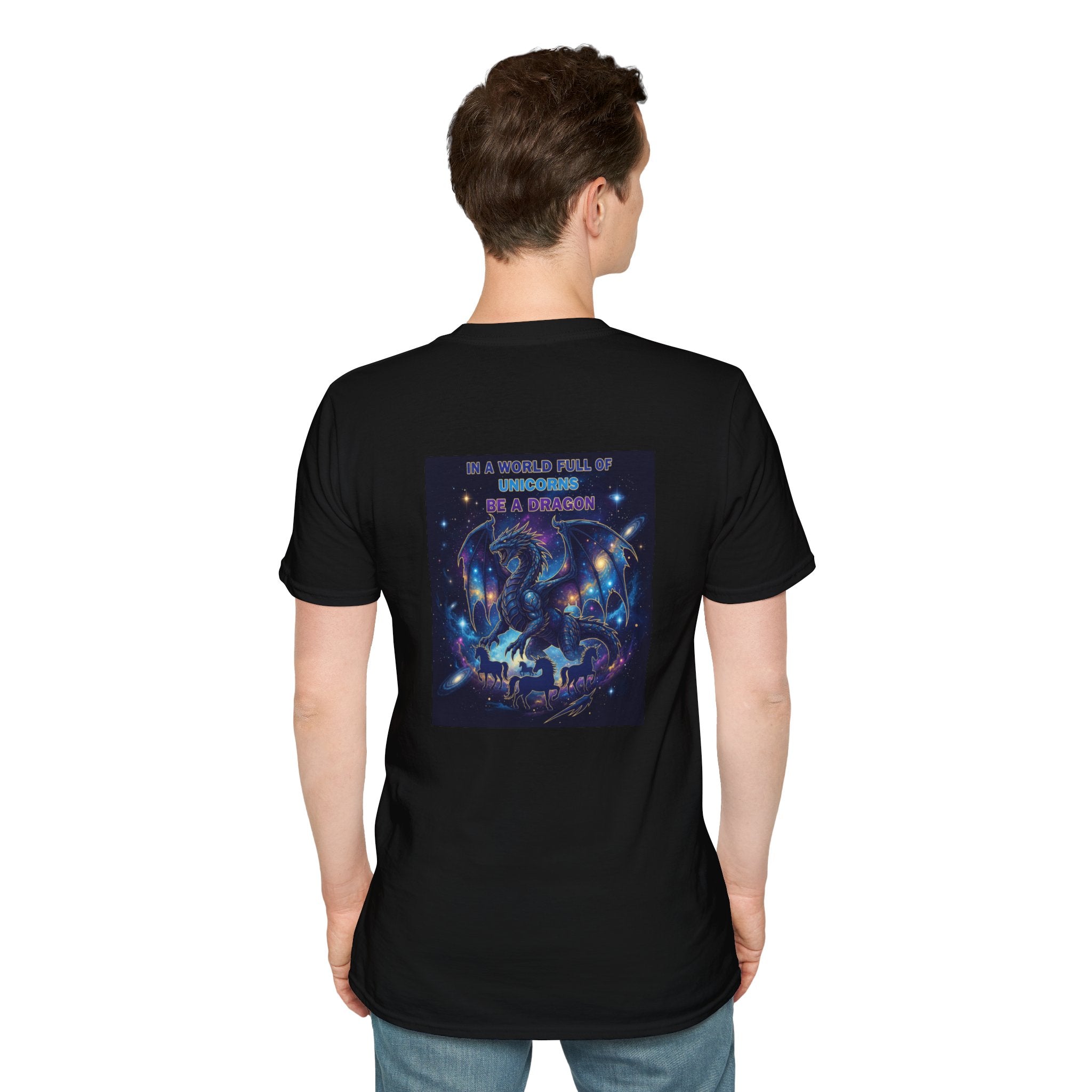 Men's Dragon Back Print Graphic T-Shirt | DTG-Printed Cotton Tee