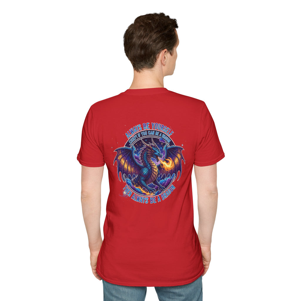 Infinity Dragon Men's Graphic T-Shirt | DTG-Printed 'Always Be Yourself or Always Be a Dragon' Tee