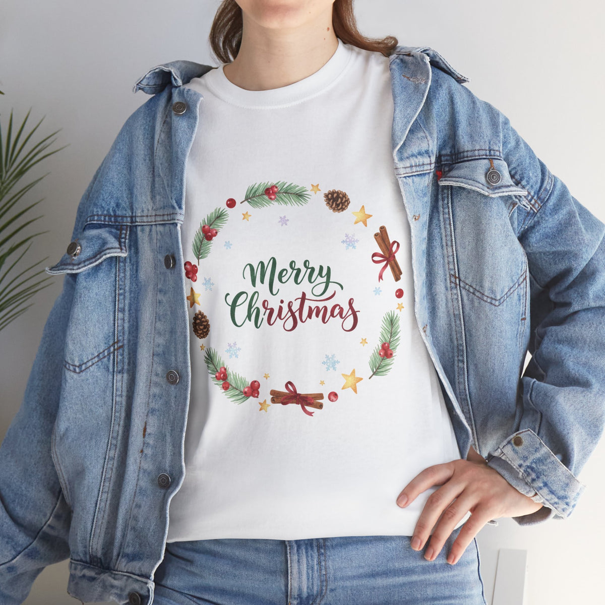 Christmas Wreath Tee | Watercolor Holiday Graphic T-Shirt | Unisex DTG