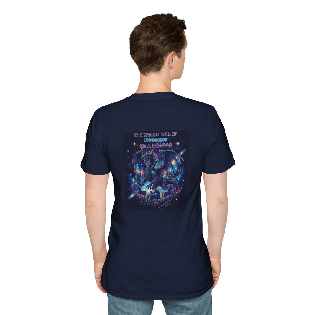 Men's Dragon Back Print Graphic T-Shirt | DTG-Printed Cotton Tee