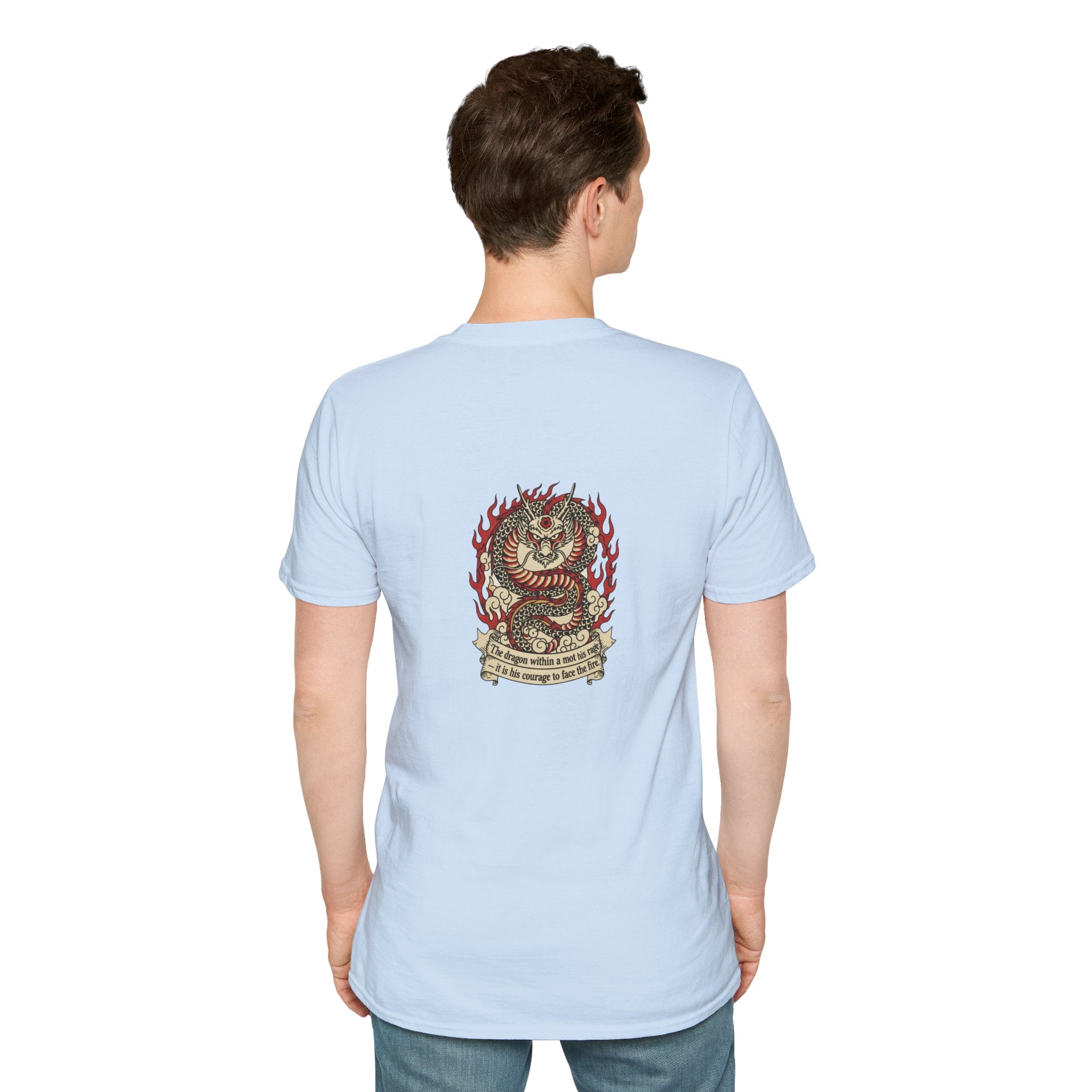 Men's Graphic Tee — Flaming Snake Crest with "Born to Rise" Banner