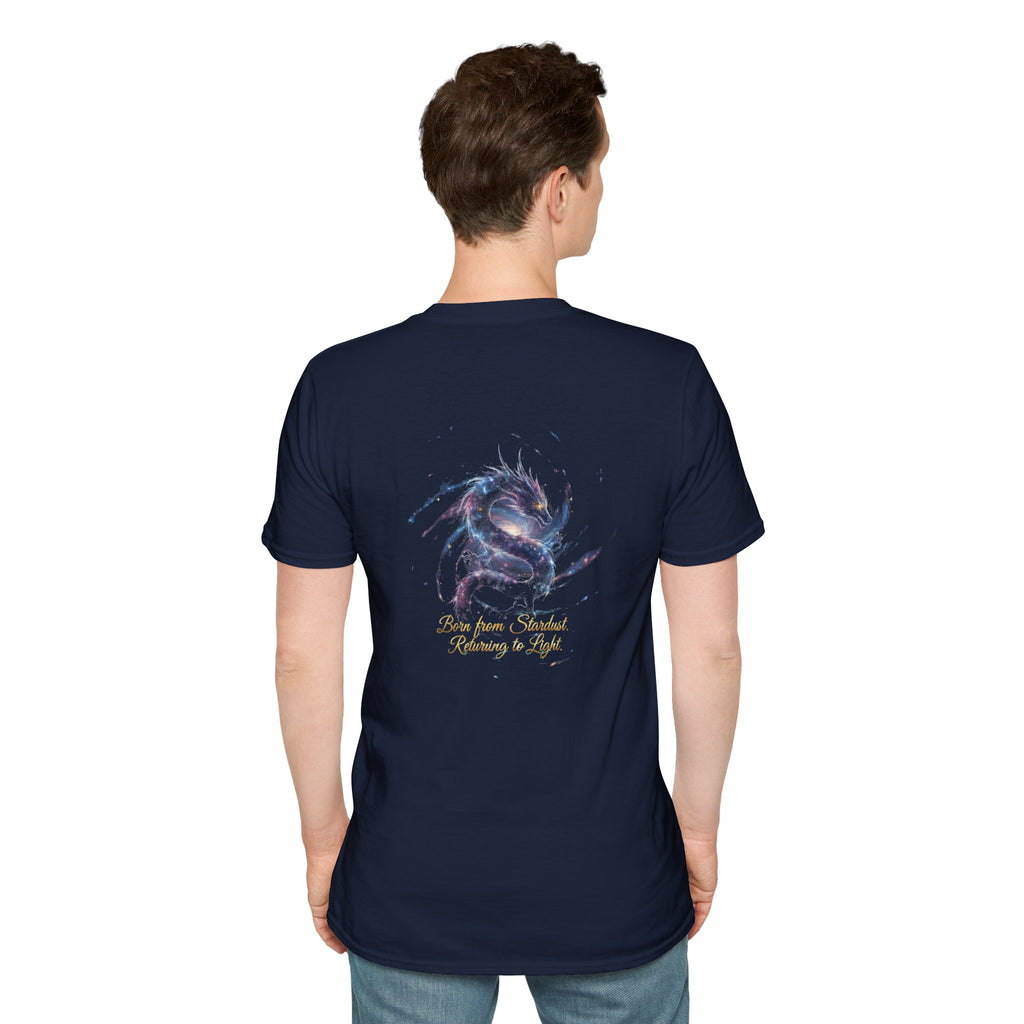 Men's Graphic T-Shirt — Fantasy Dragon Watercolor Art with Script Quote
