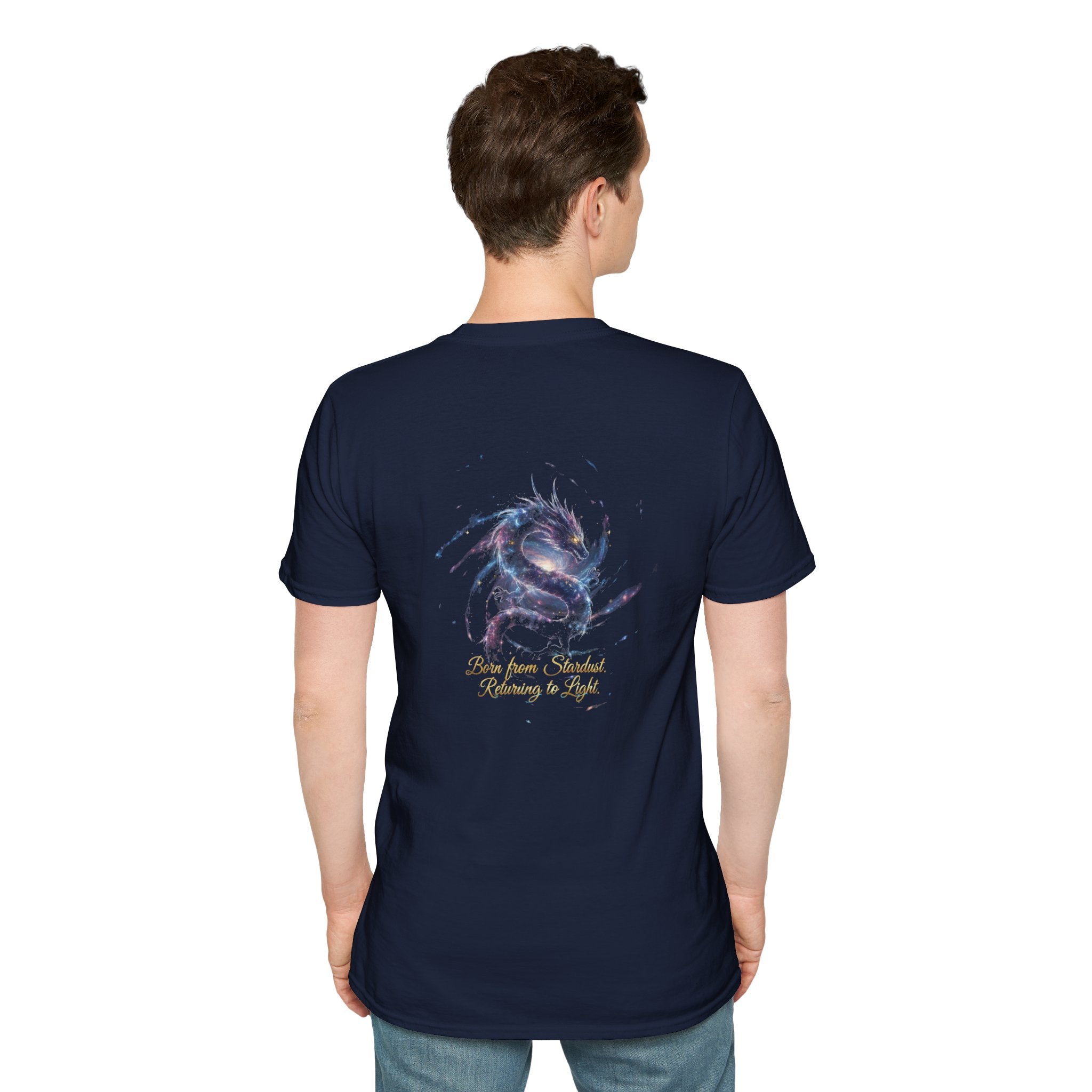 Men's Graphic T-Shirt — Fantasy Dragon Watercolor Art with Script Quote