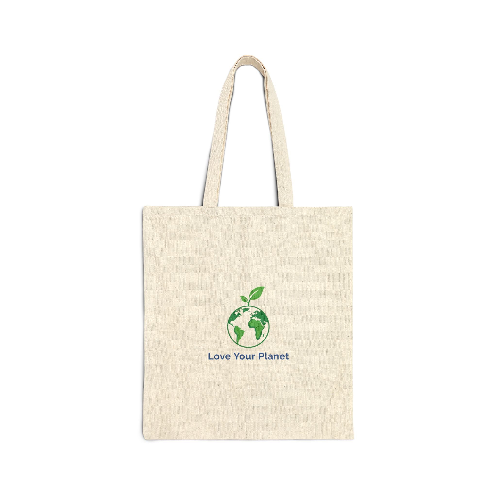 Love Your Planet Cotton Tote Bag — Printed Canvas Everyday Bag